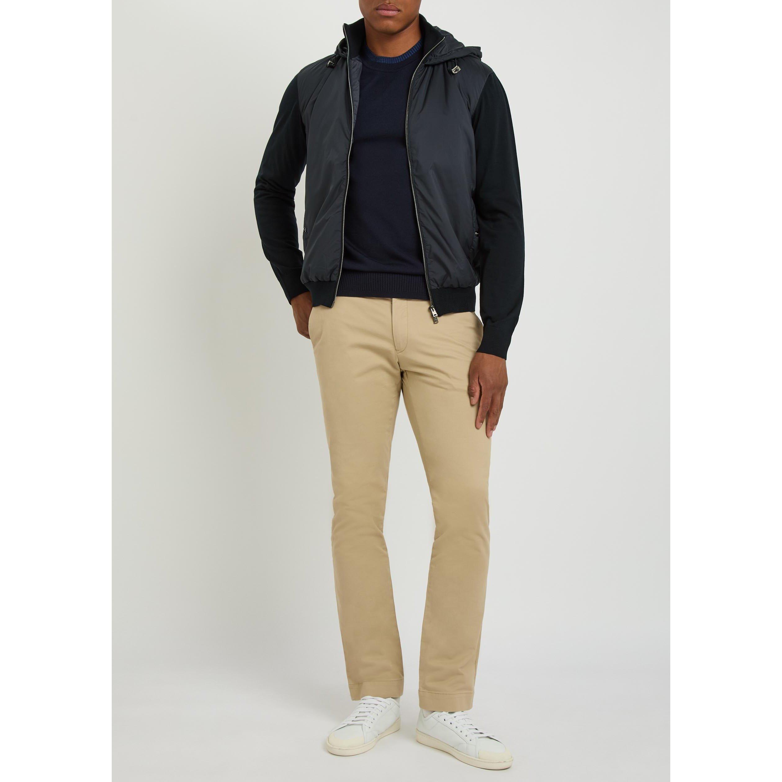 NAVY - Herno - Men's Cotton Hooded Full-Zip Slim-Fit Hybrid Jacket - 5