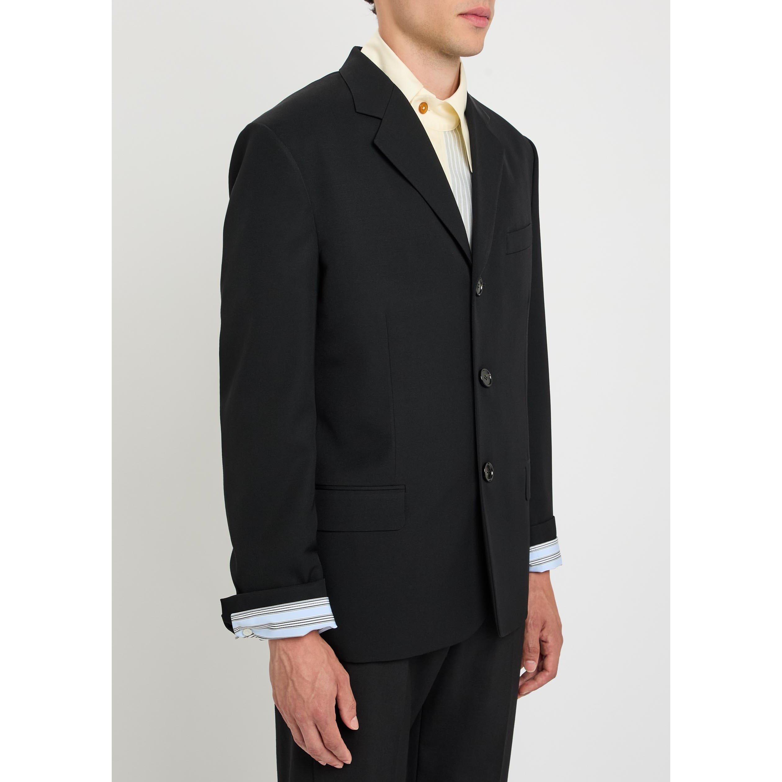 BLACK - LOEWE - Men's Wool Oversized-Fit Blazer - 2