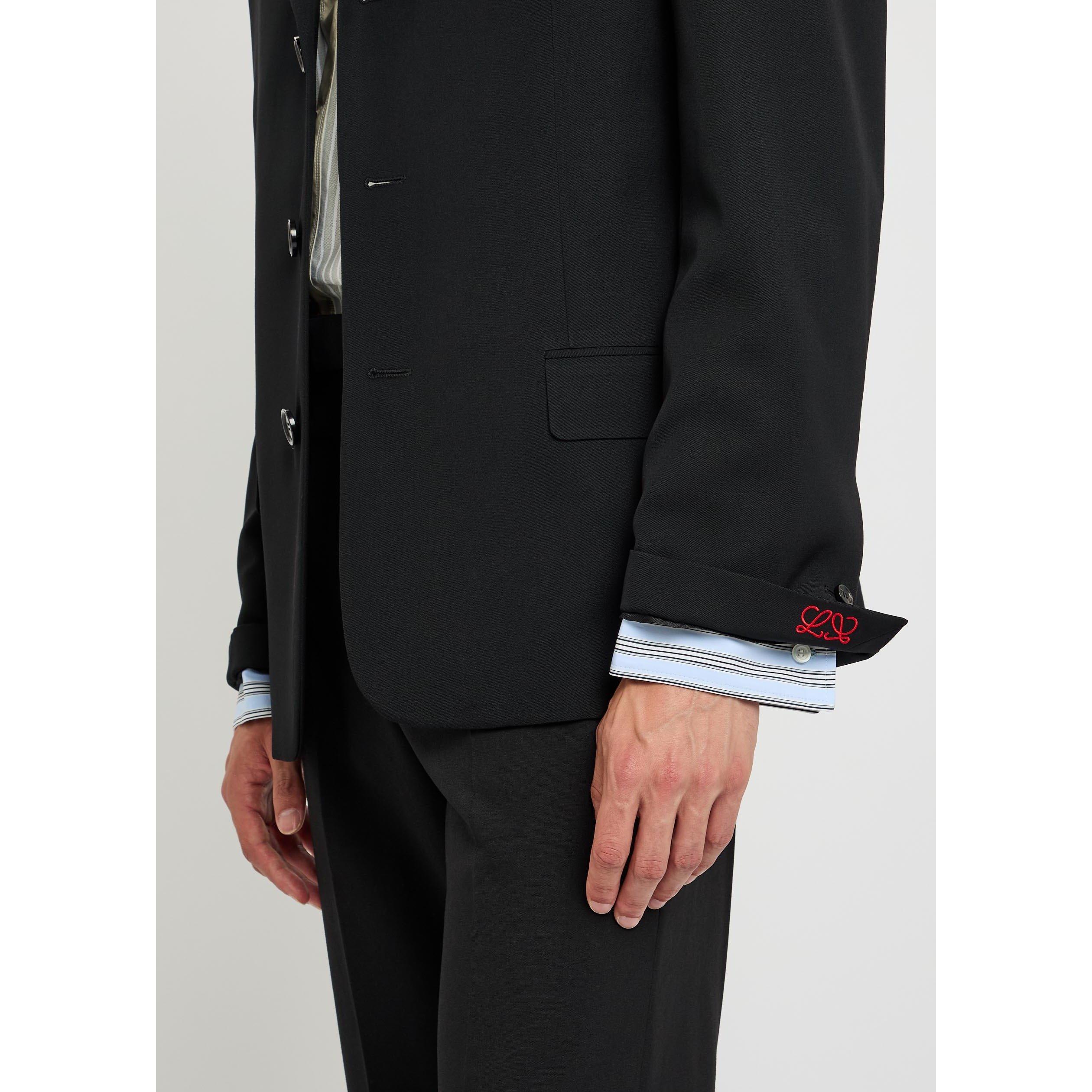 BLACK - LOEWE - Men's Wool Oversized-Fit Blazer - 4