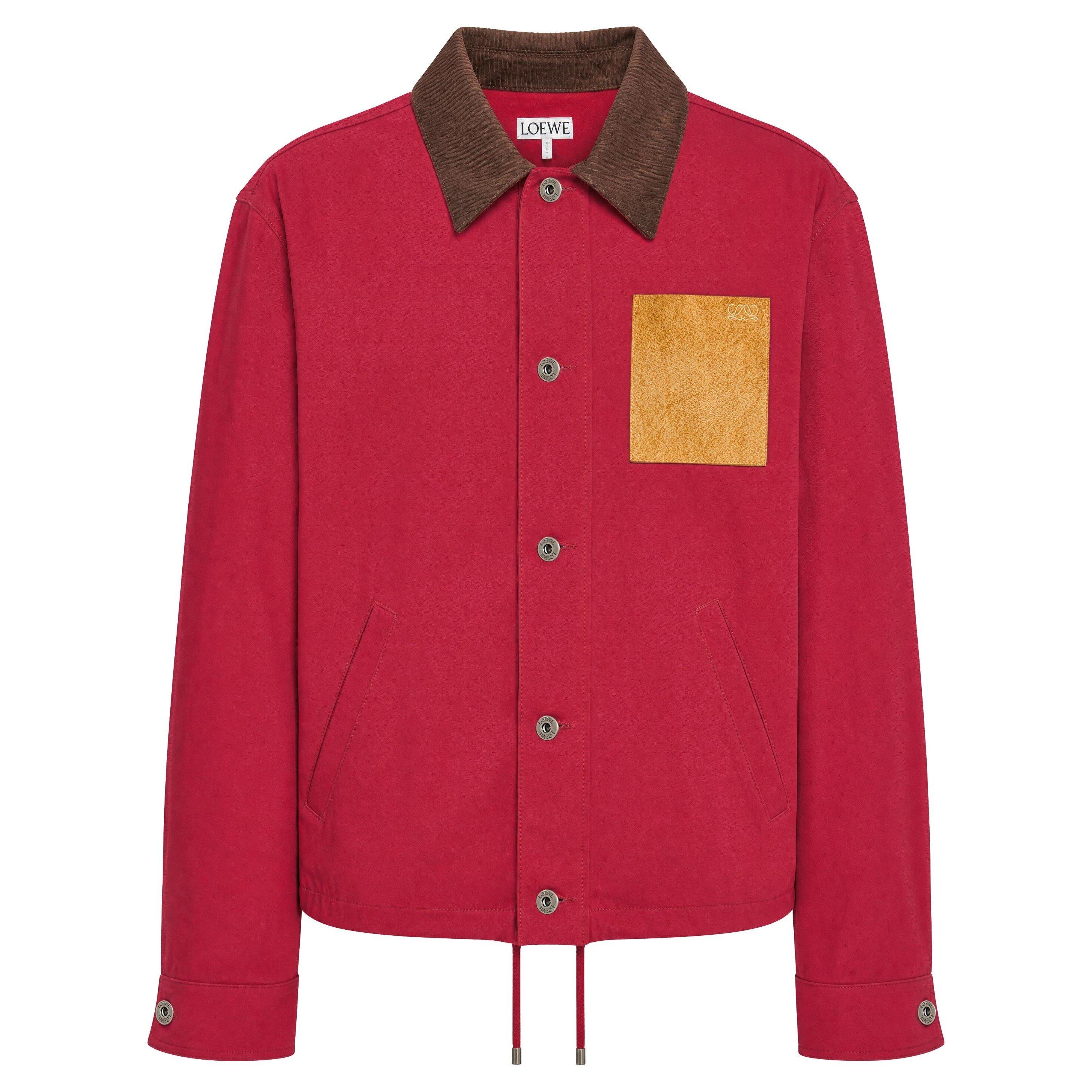 RED - LOEWE - Men's Workwear Cotton Oversized-Fit Barn Jacket - 1