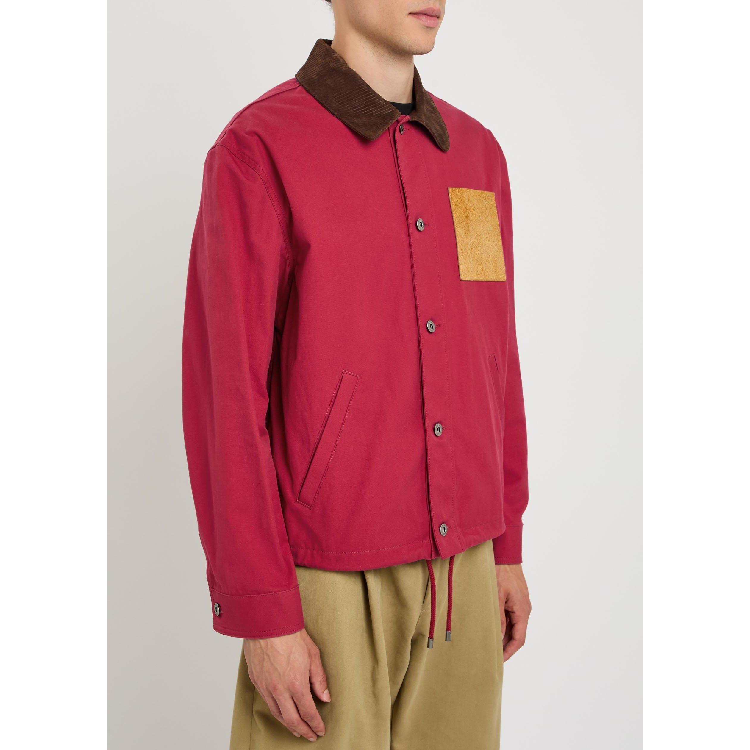RED - LOEWE - Men's Workwear Cotton Oversized-Fit Barn Jacket - 2