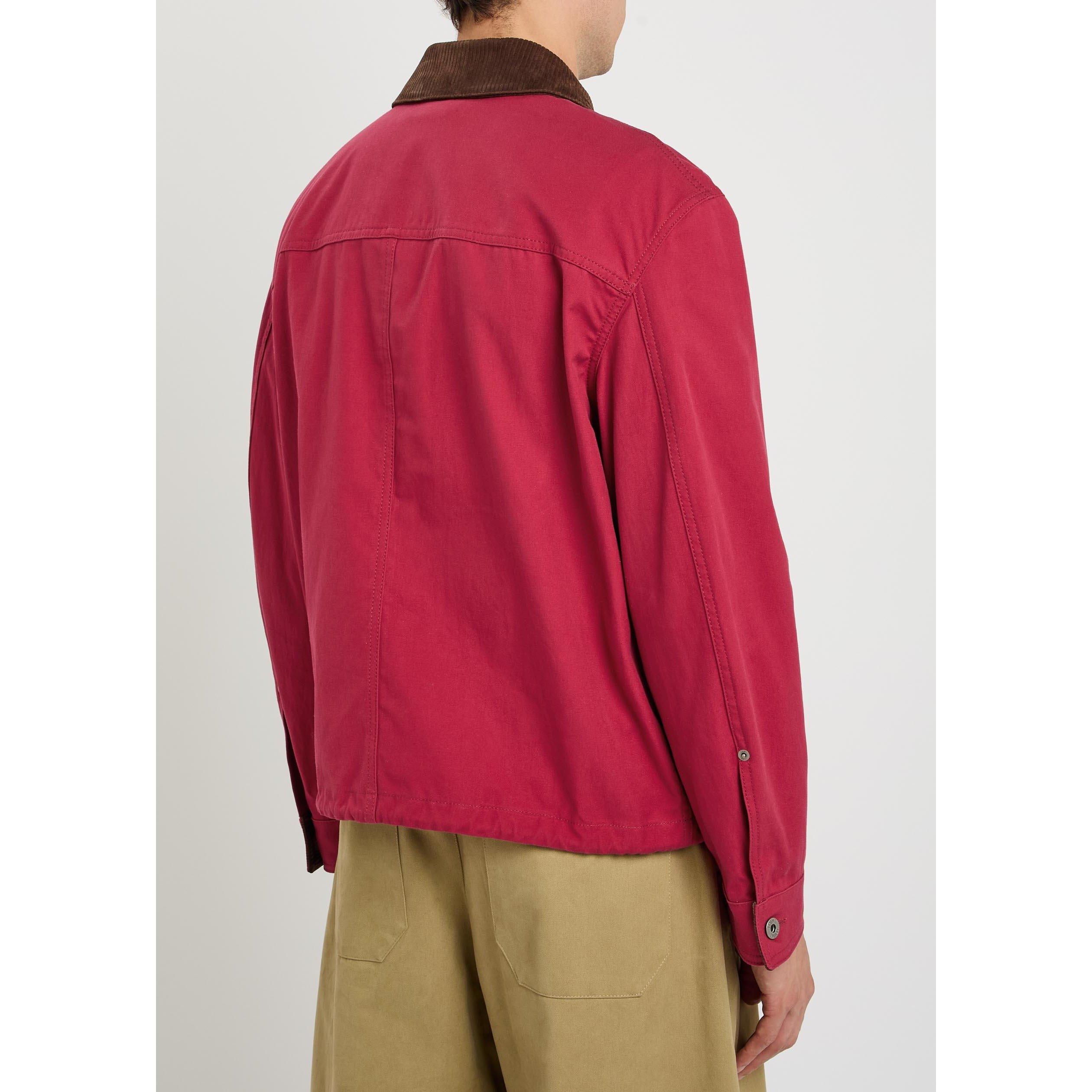RED - LOEWE - Men's Workwear Cotton Oversized-Fit Barn Jacket - 3