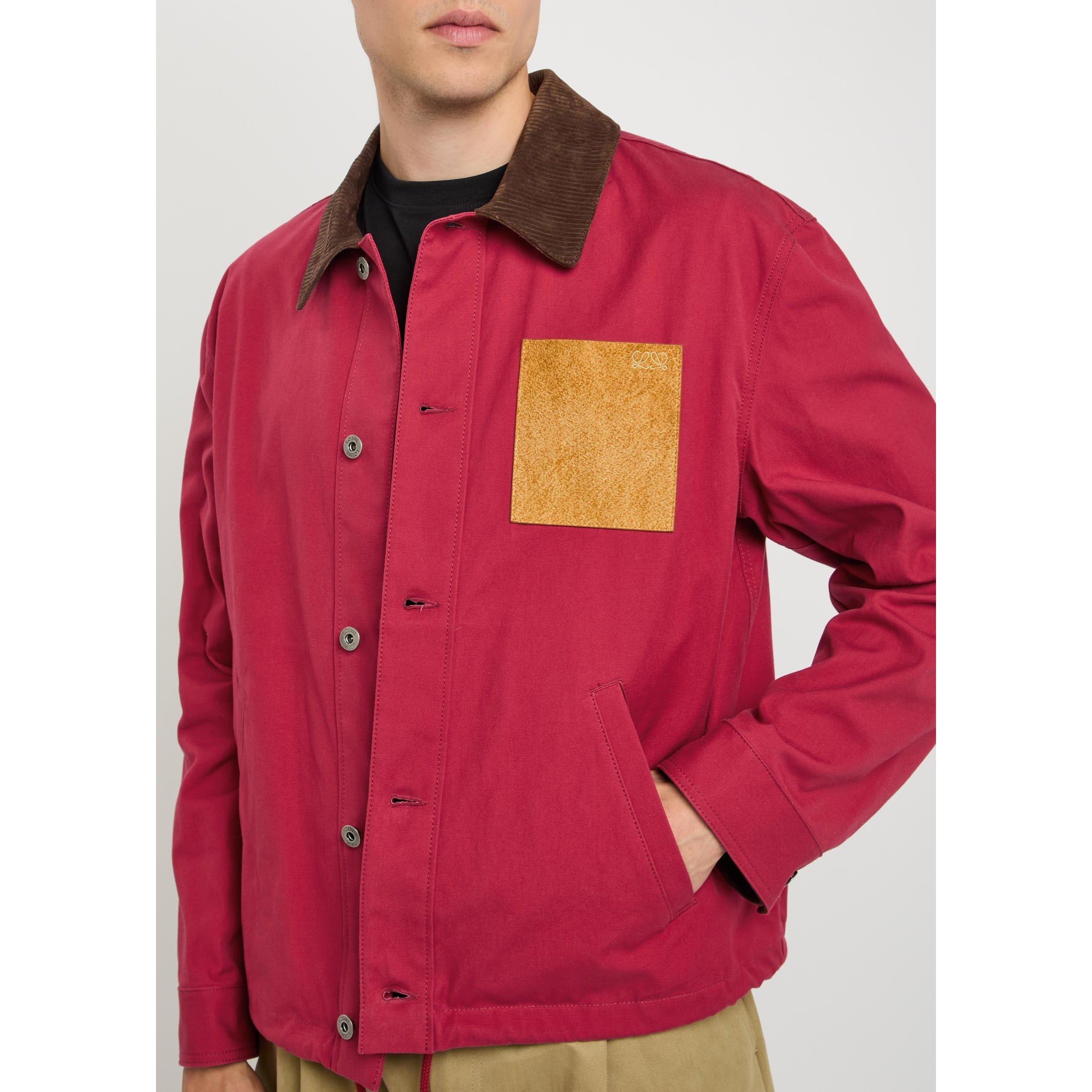 RED - LOEWE - Men's Workwear Cotton Oversized-Fit Barn Jacket - 4