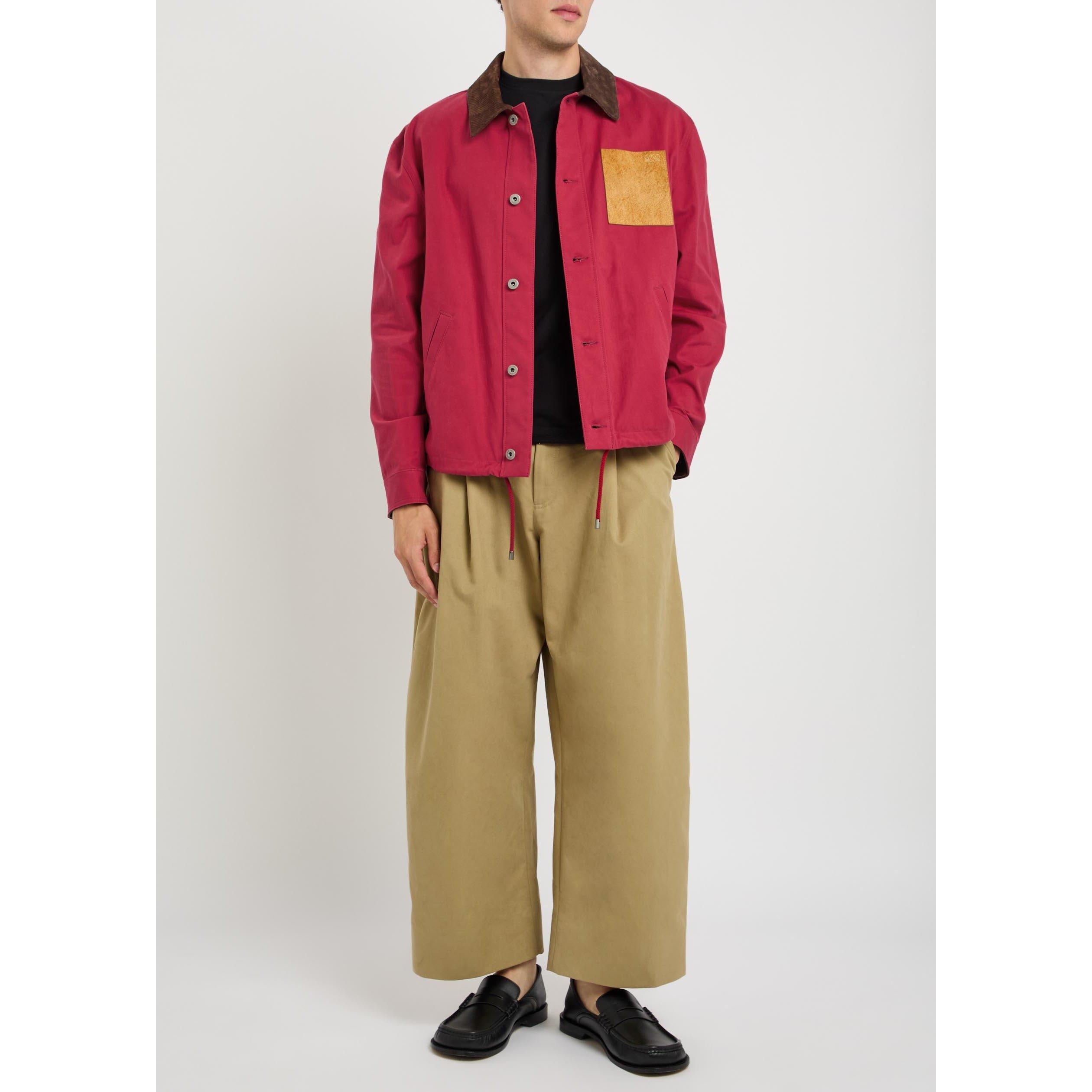 RED - LOEWE - Men's Workwear Cotton Oversized-Fit Barn Jacket - 5