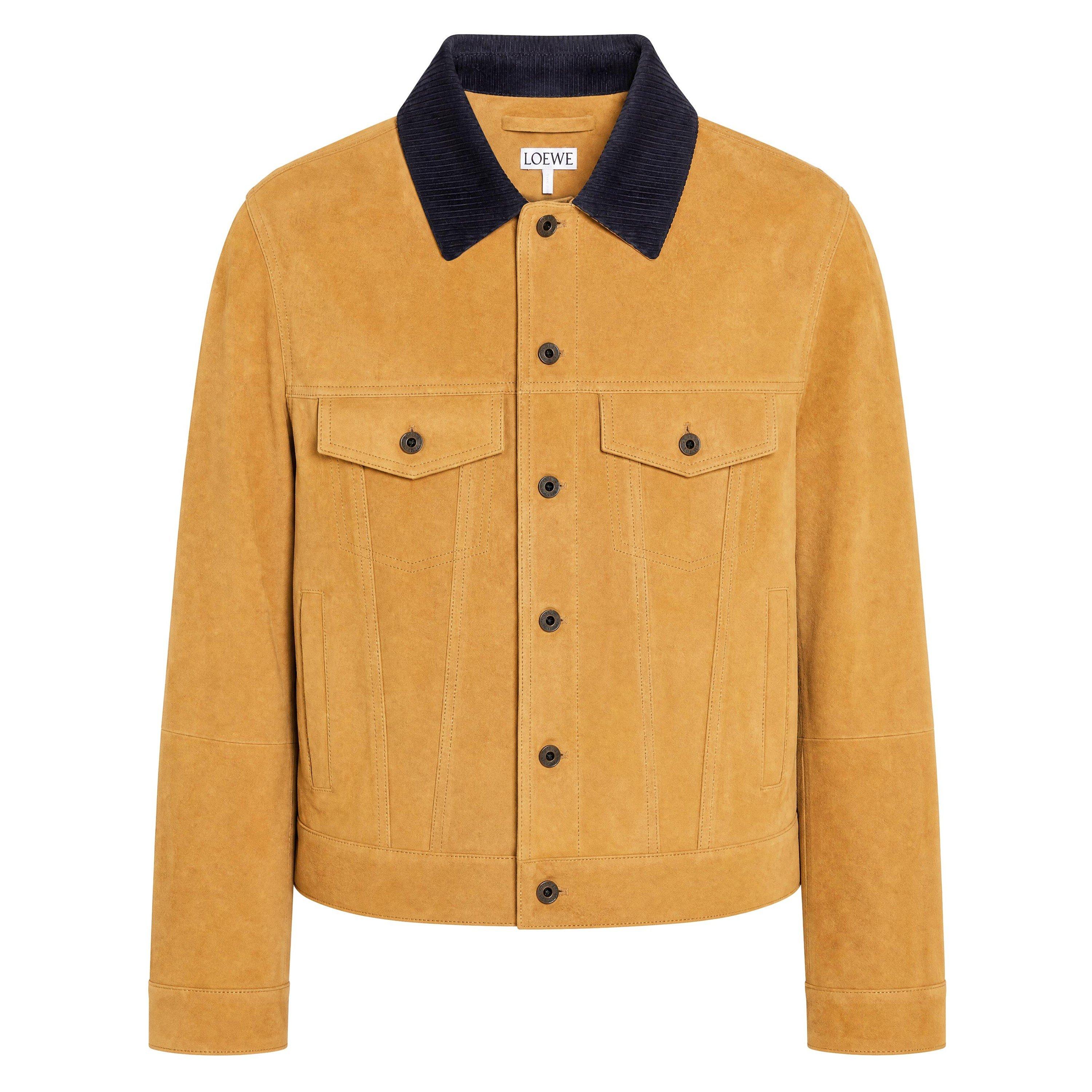 CAMEL - LOEWE - Men's Trucker Suede Leather Jacket - 1