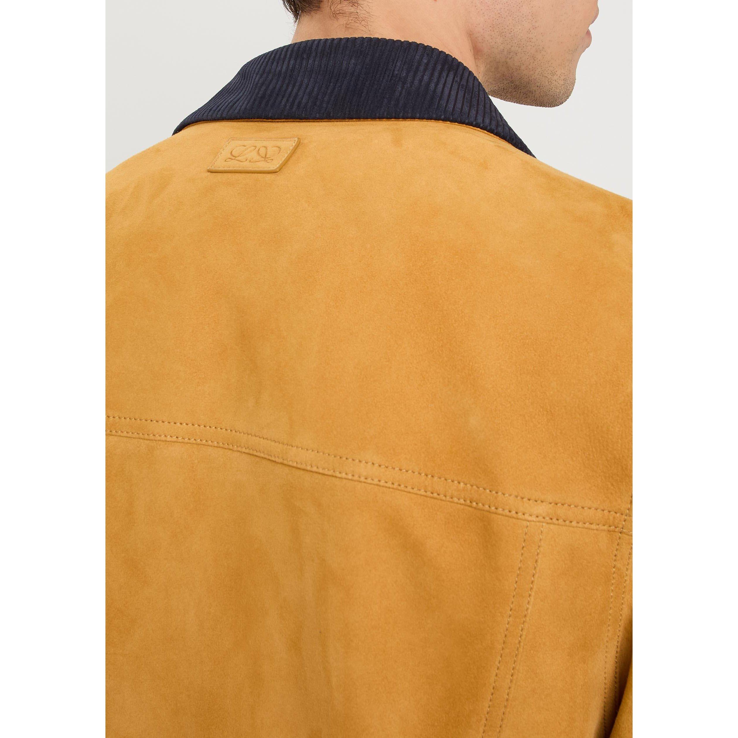 CAMEL - LOEWE - Men's Trucker Suede Leather Jacket - 4
