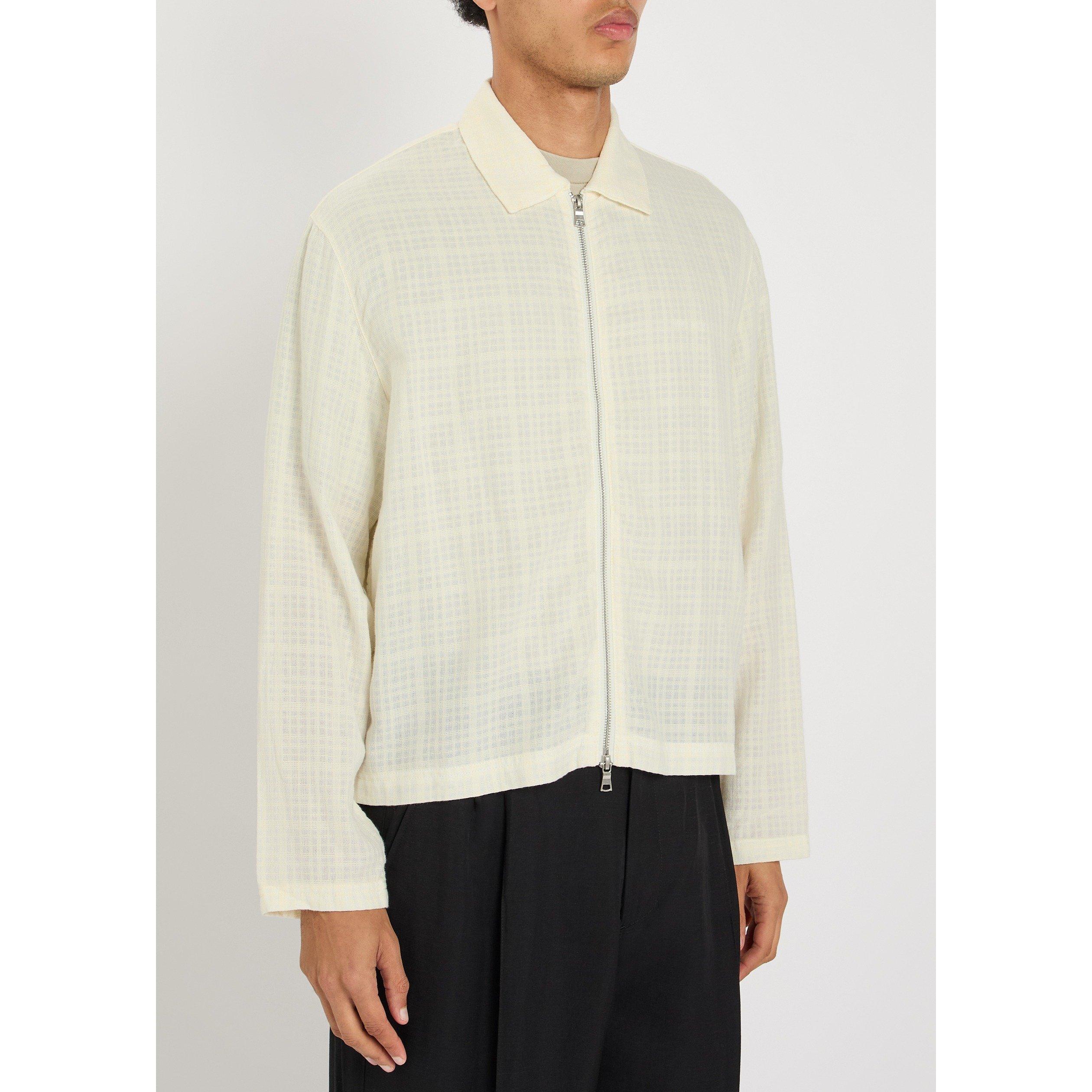 WHITE    SHADE  - MKI MIYUKI ZOKU - Men's Loose Weave Rider Cotton Oversized-Fit Overshirt - 2