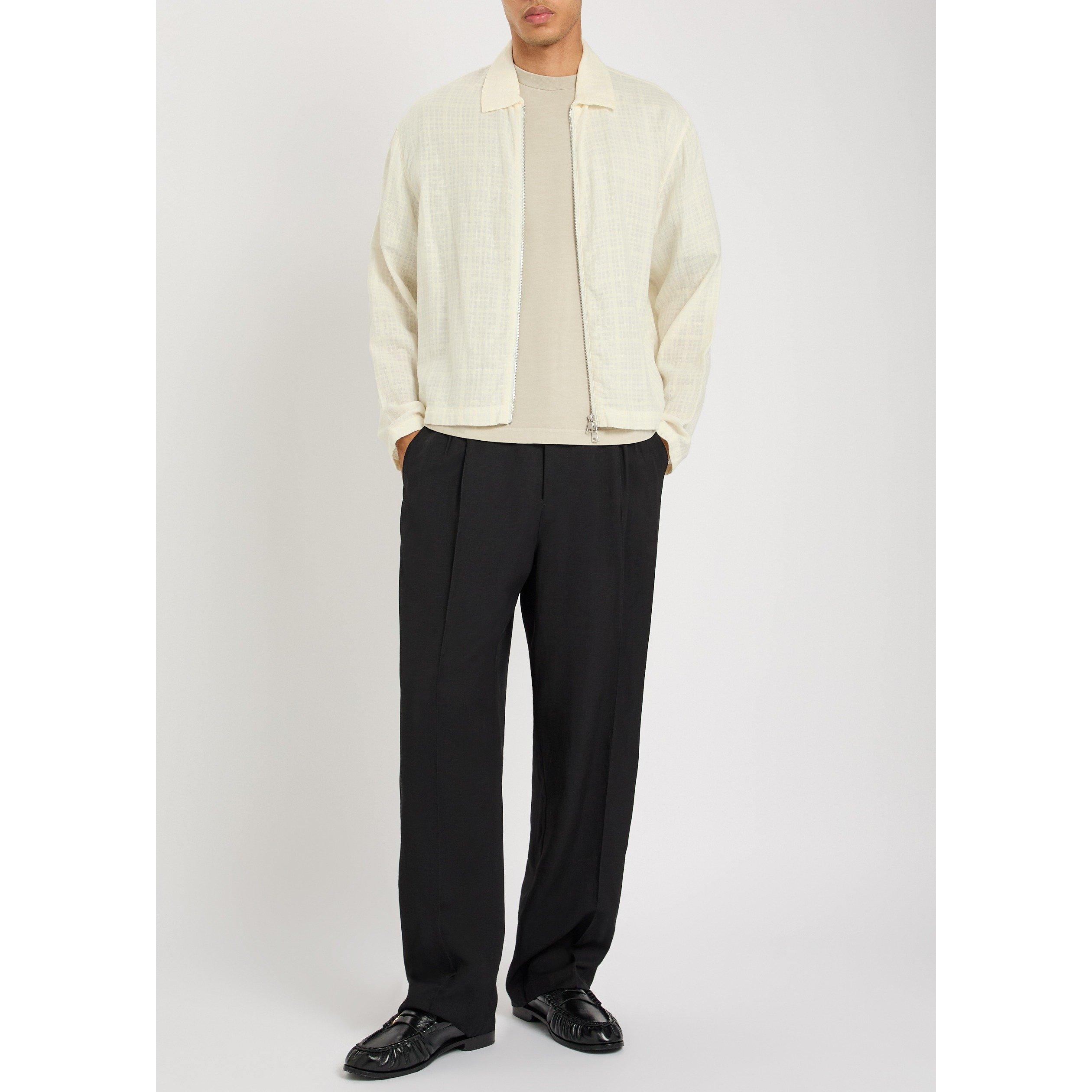 WHITE    SHADE  - MKI MIYUKI ZOKU - Men's Loose Weave Rider Cotton Oversized-Fit Overshirt - 5