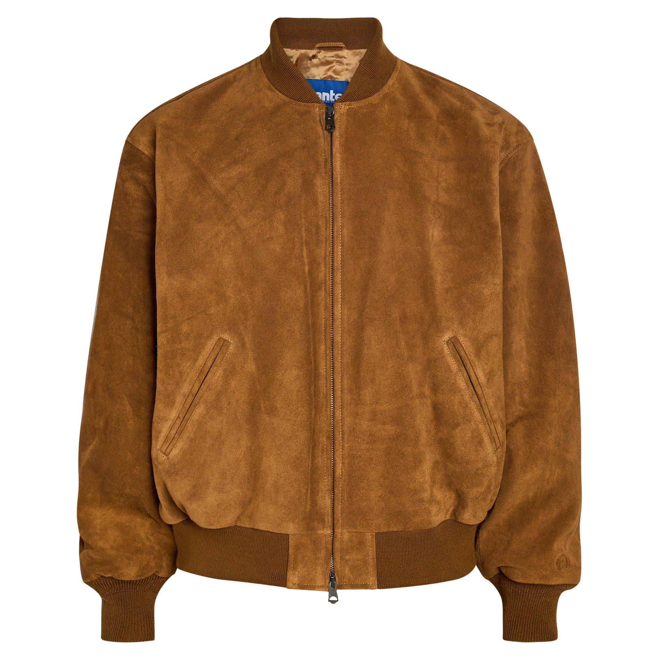 BROWN - PICANTE - Men's Suede Bomber Jacket - 1