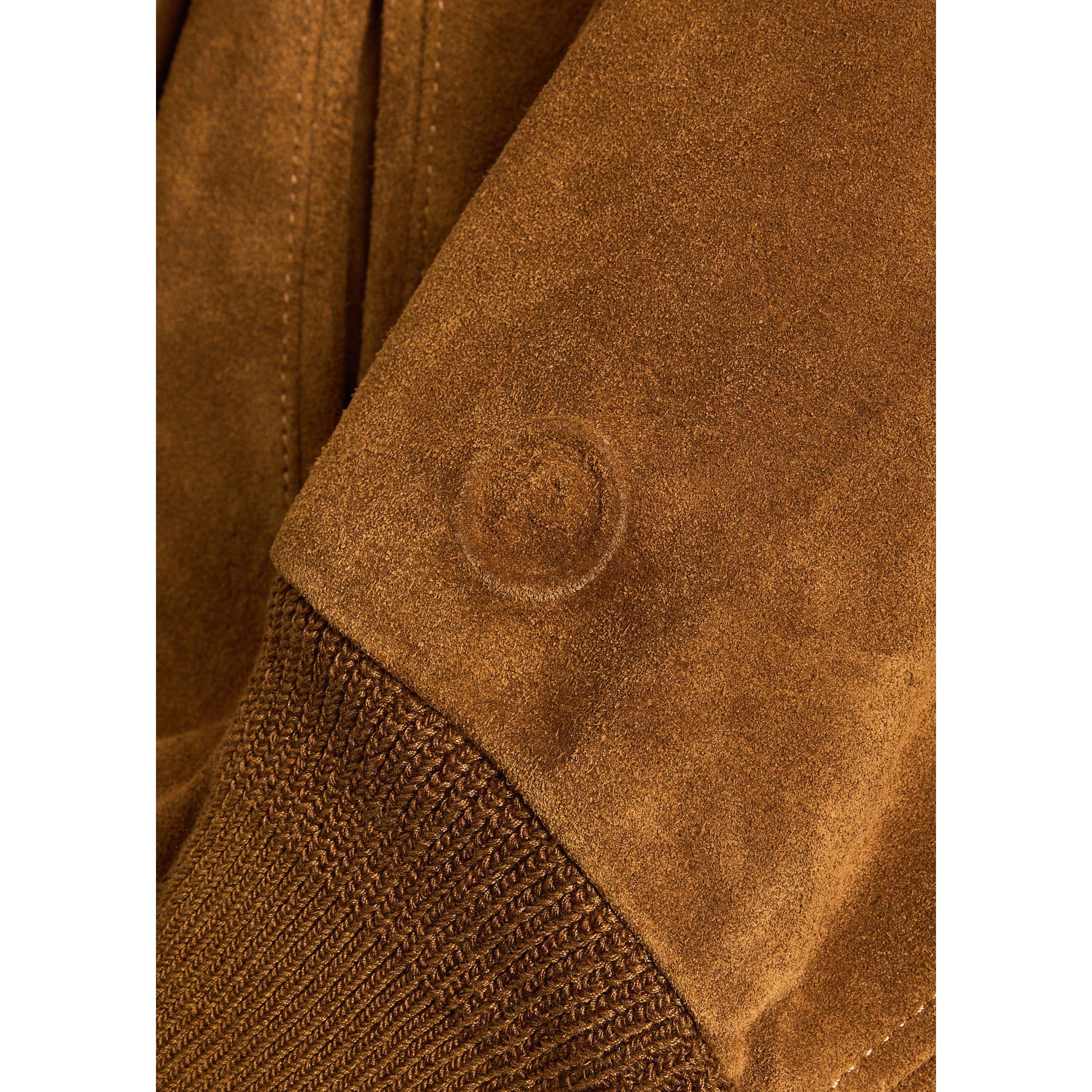 BROWN - PICANTE - Men's Suede Bomber Jacket - 4