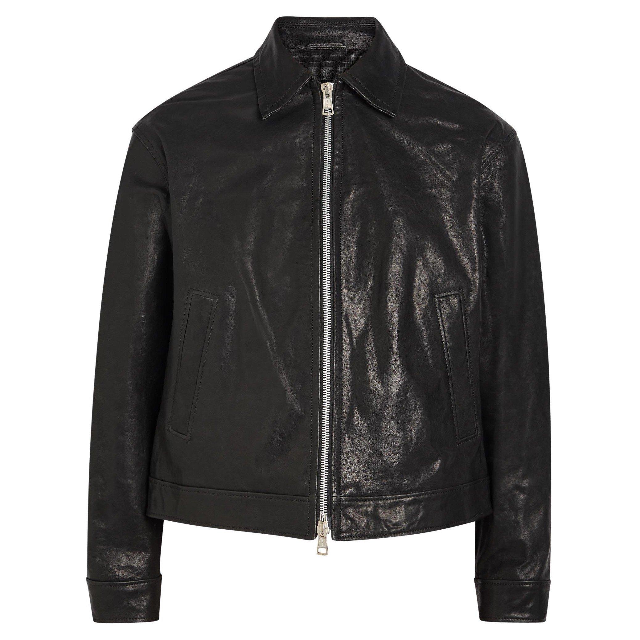 BLACK - PICANTE - Men's Oversized-Fit Leather Jacket - 1