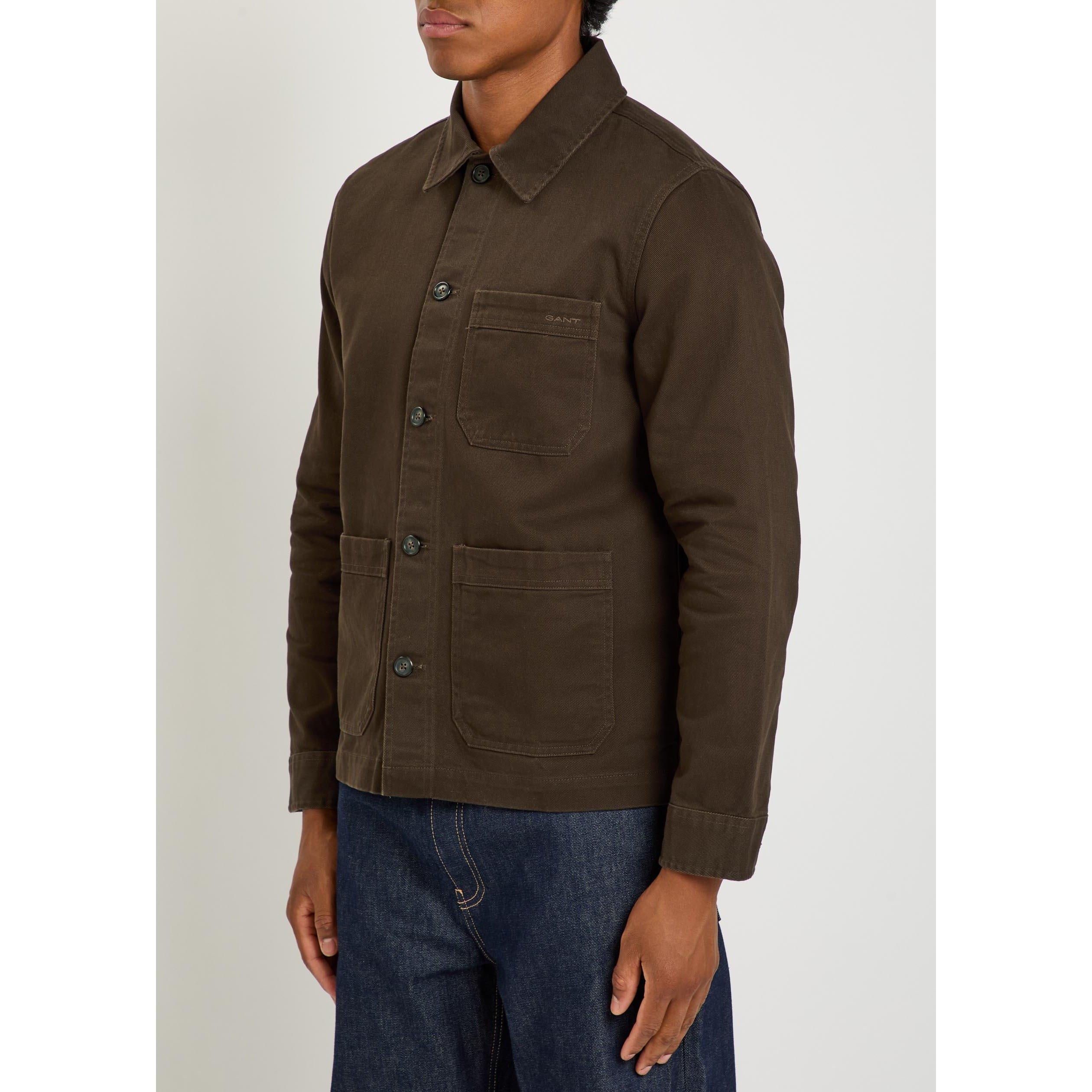 BROWN - Gant - Men's Cotton Twill Overshirt - 2