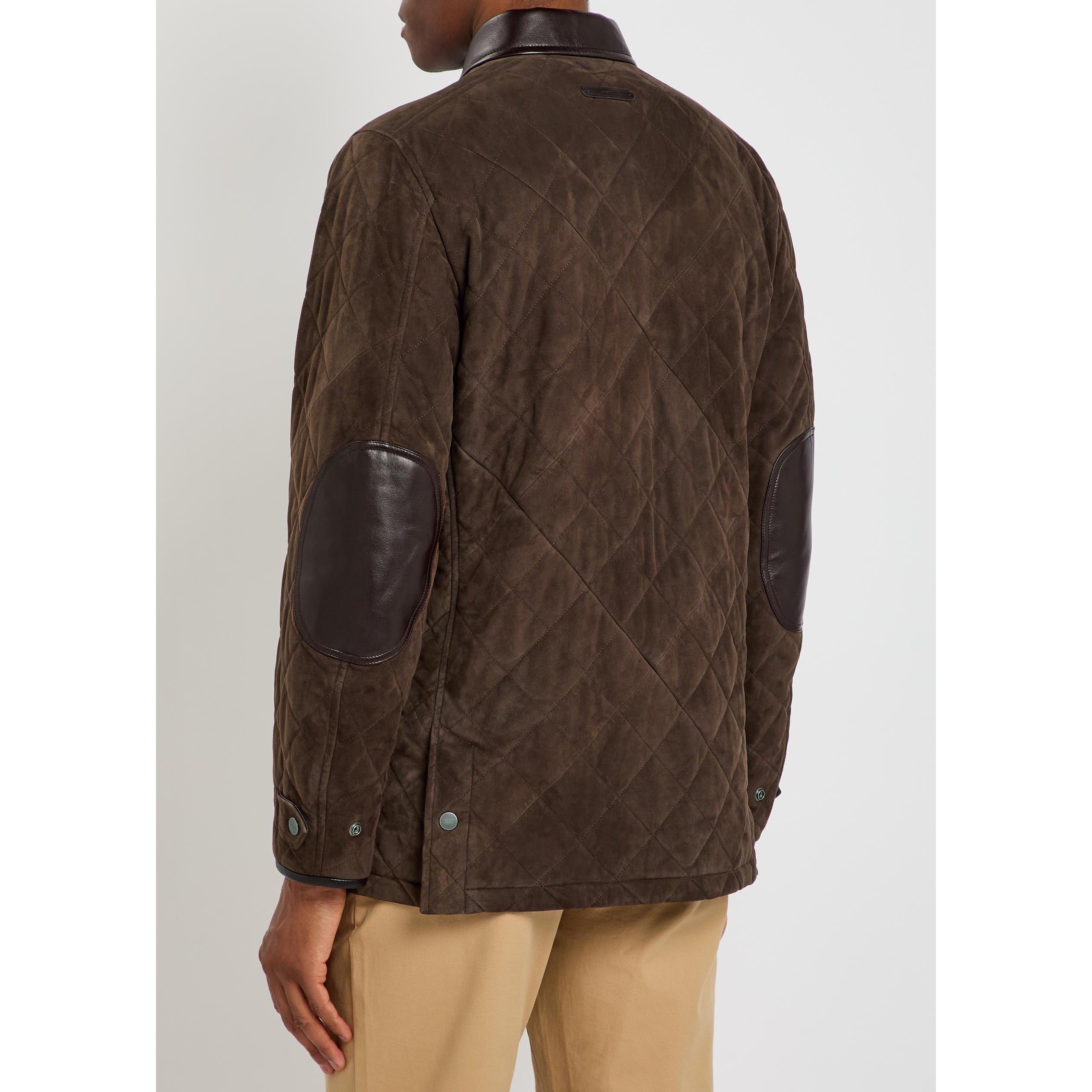 BROWN - Gant - Men's Quilted Suede Jacket - 3