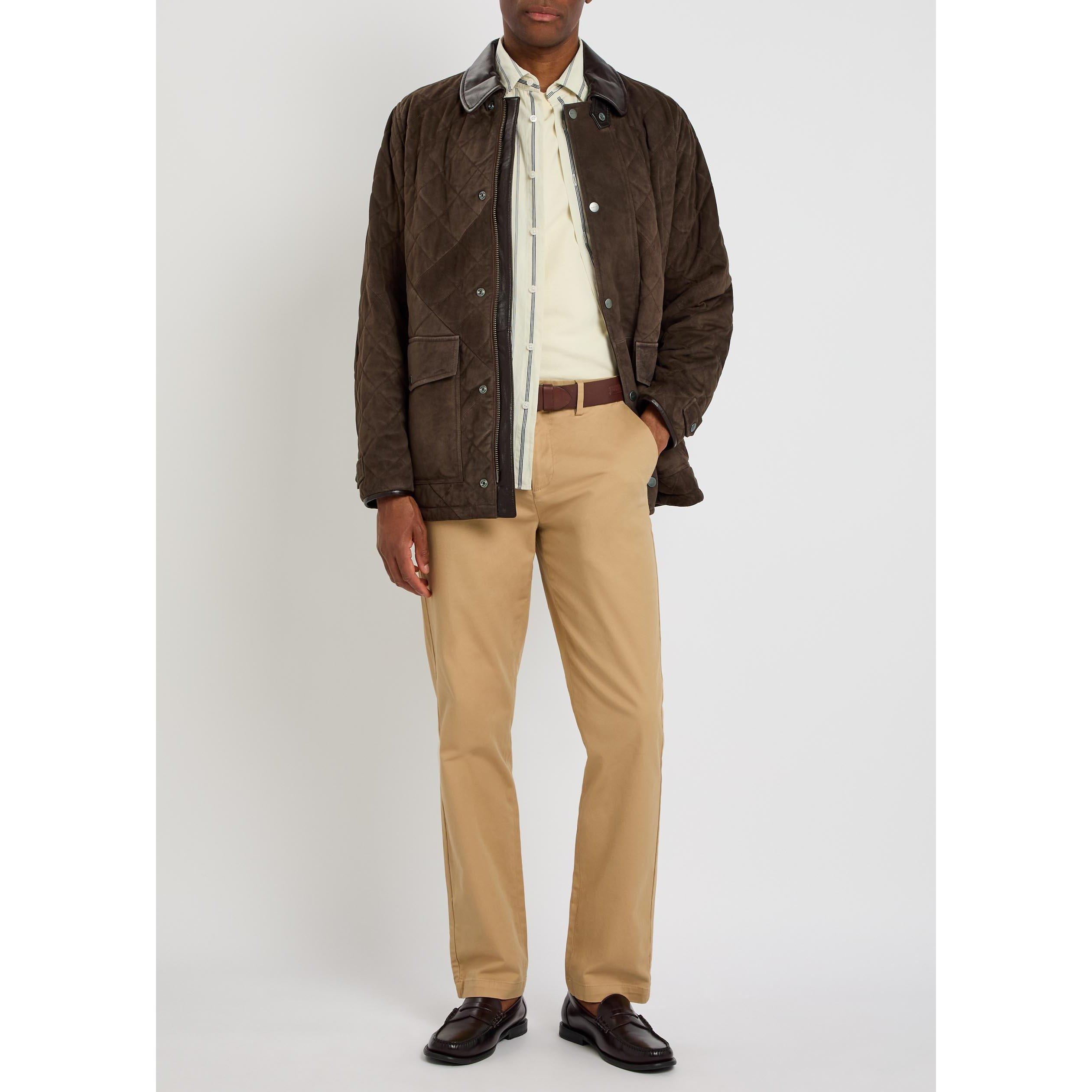 BROWN - Gant - Men's Quilted Suede Jacket - 5