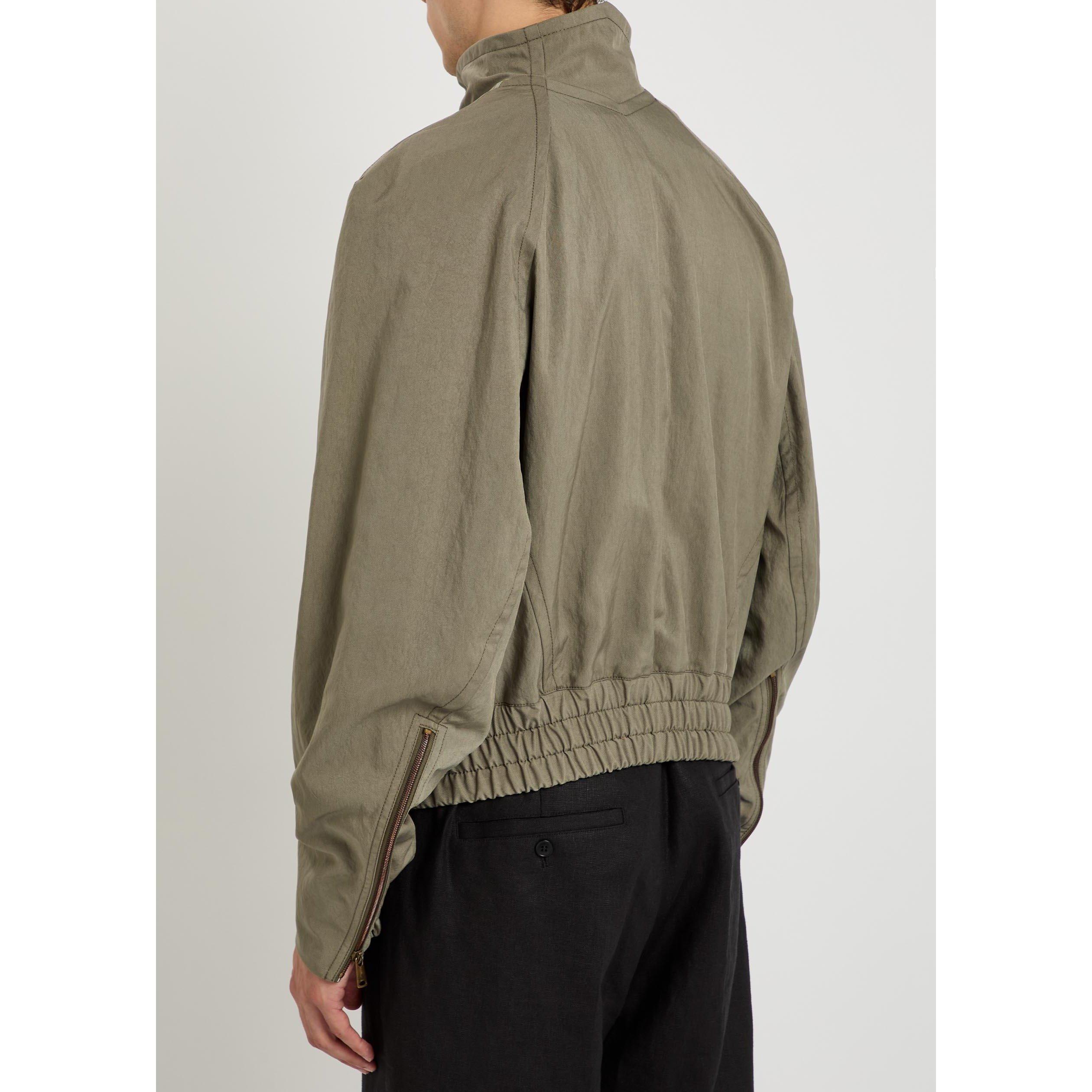 TAUPE - Vivienne Westwood - Men's Funnel-Neck Oversized-Fit Harrington Jacket - 3