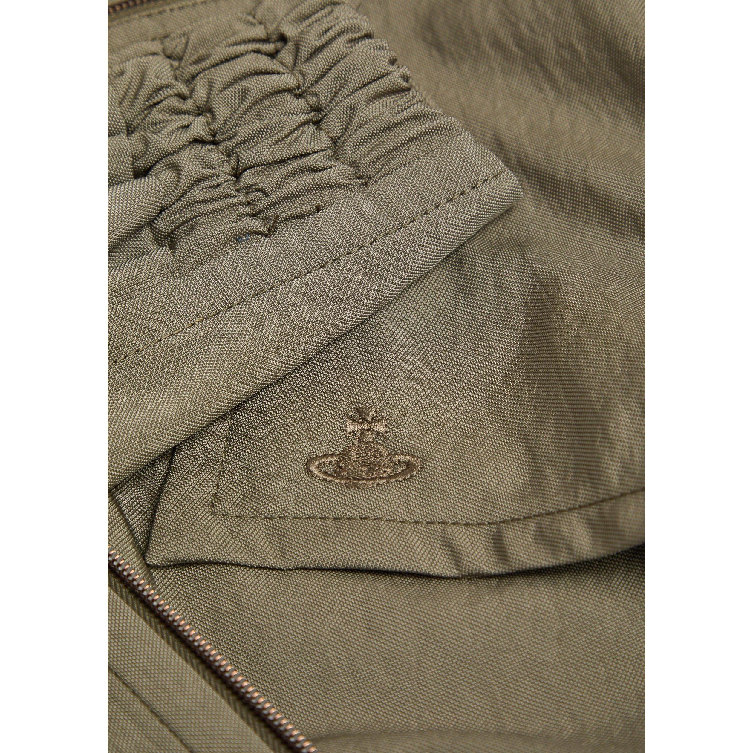 TAUPE - Vivienne Westwood - Men's Funnel-Neck Oversized-Fit Harrington Jacket - 4