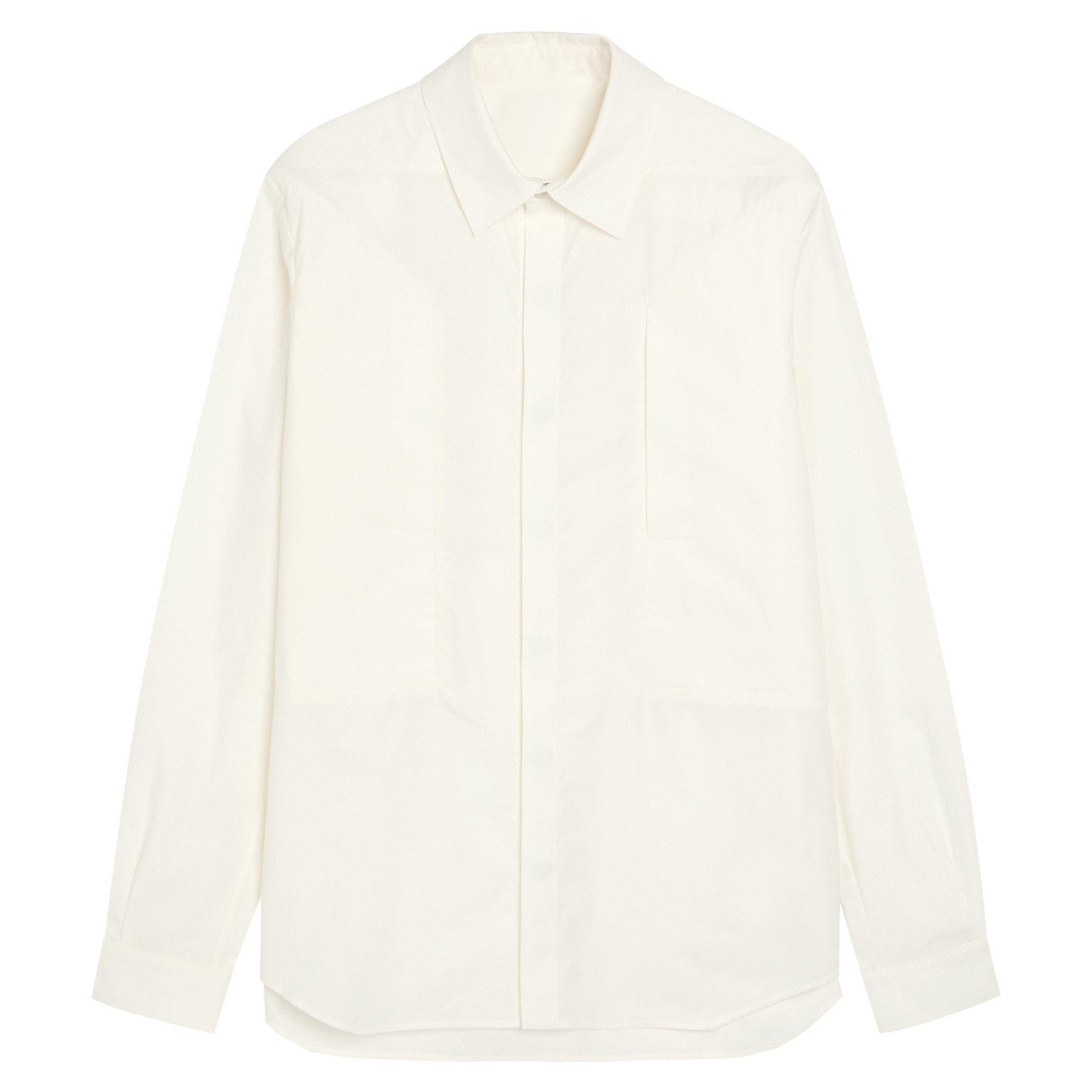 WHITE - Rick Owens - Men's Fog Pocket Cotton Overshirt - 1