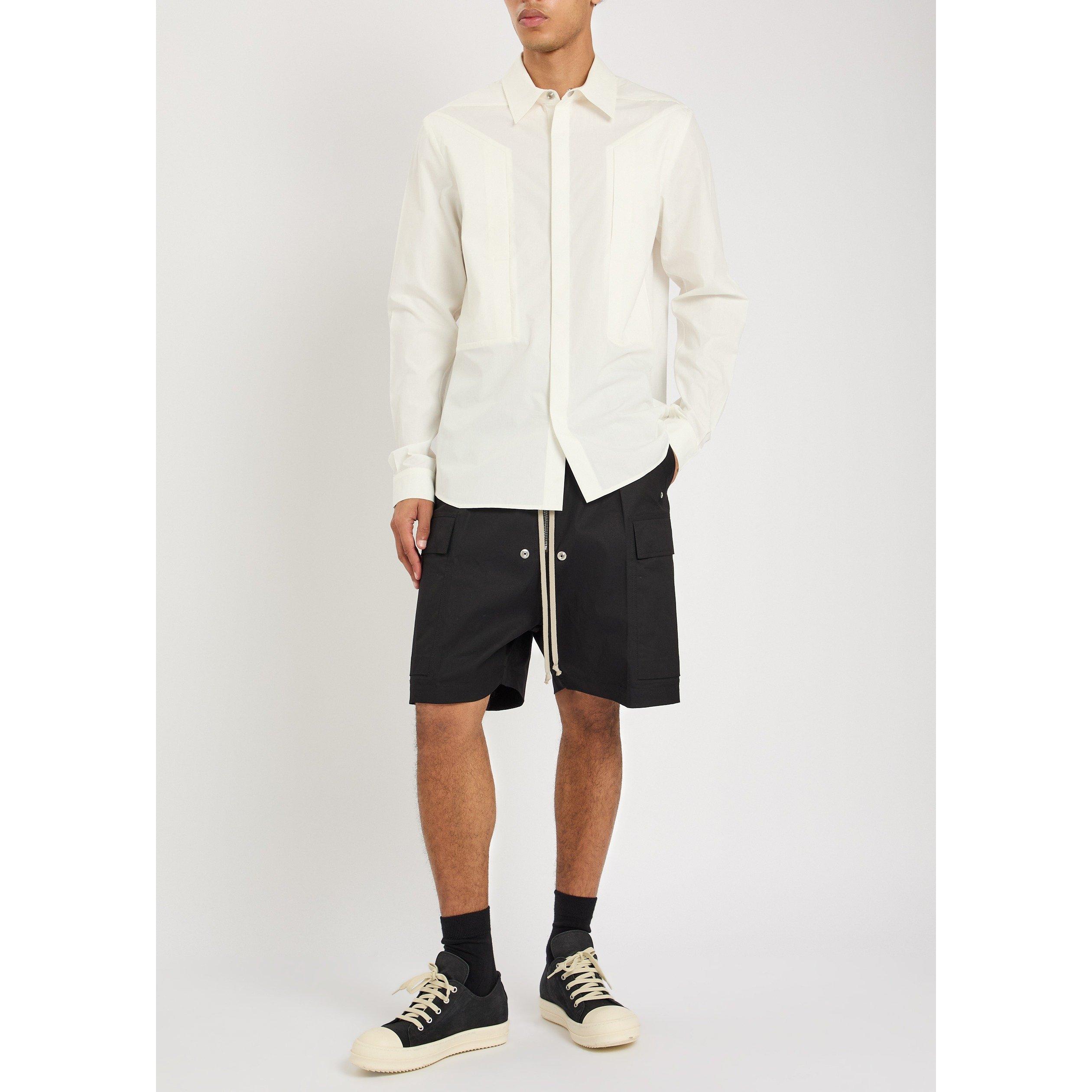 WHITE - Rick Owens - Men's Fog Pocket Cotton Overshirt - 5