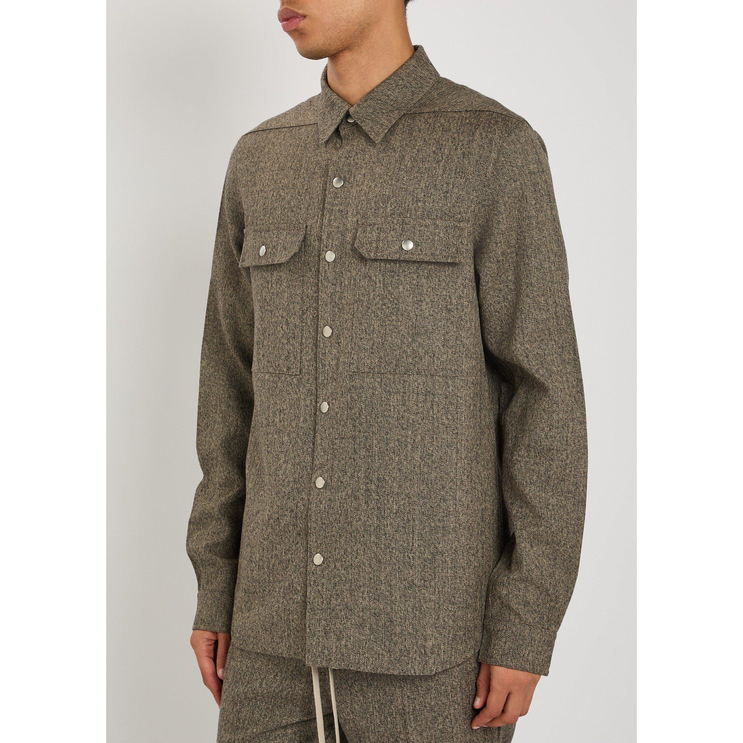 BLACK - Rick Owens - Men's Wool Overshirt - 2