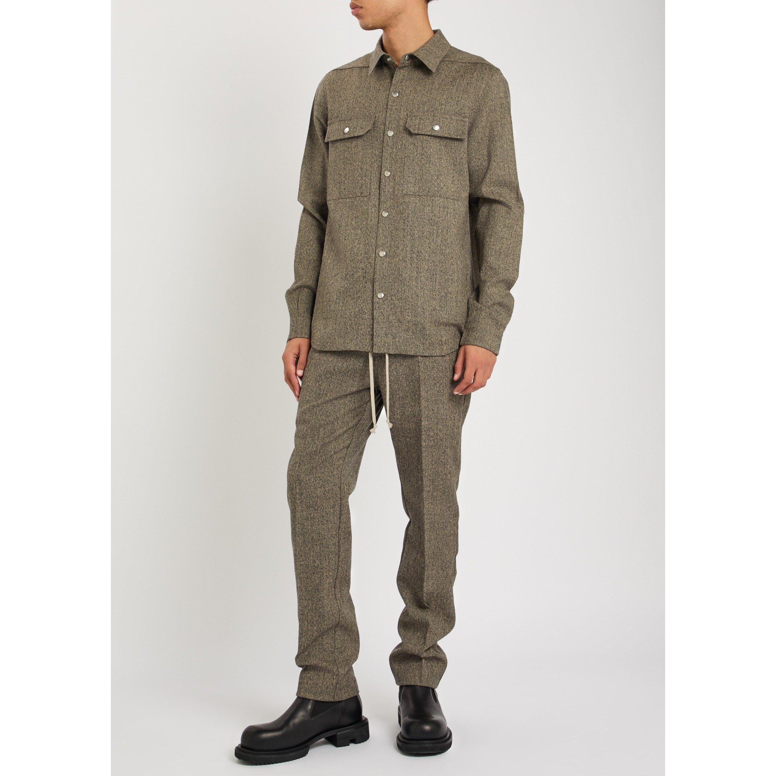 BLACK - Rick Owens - Men's Wool Overshirt - 5
