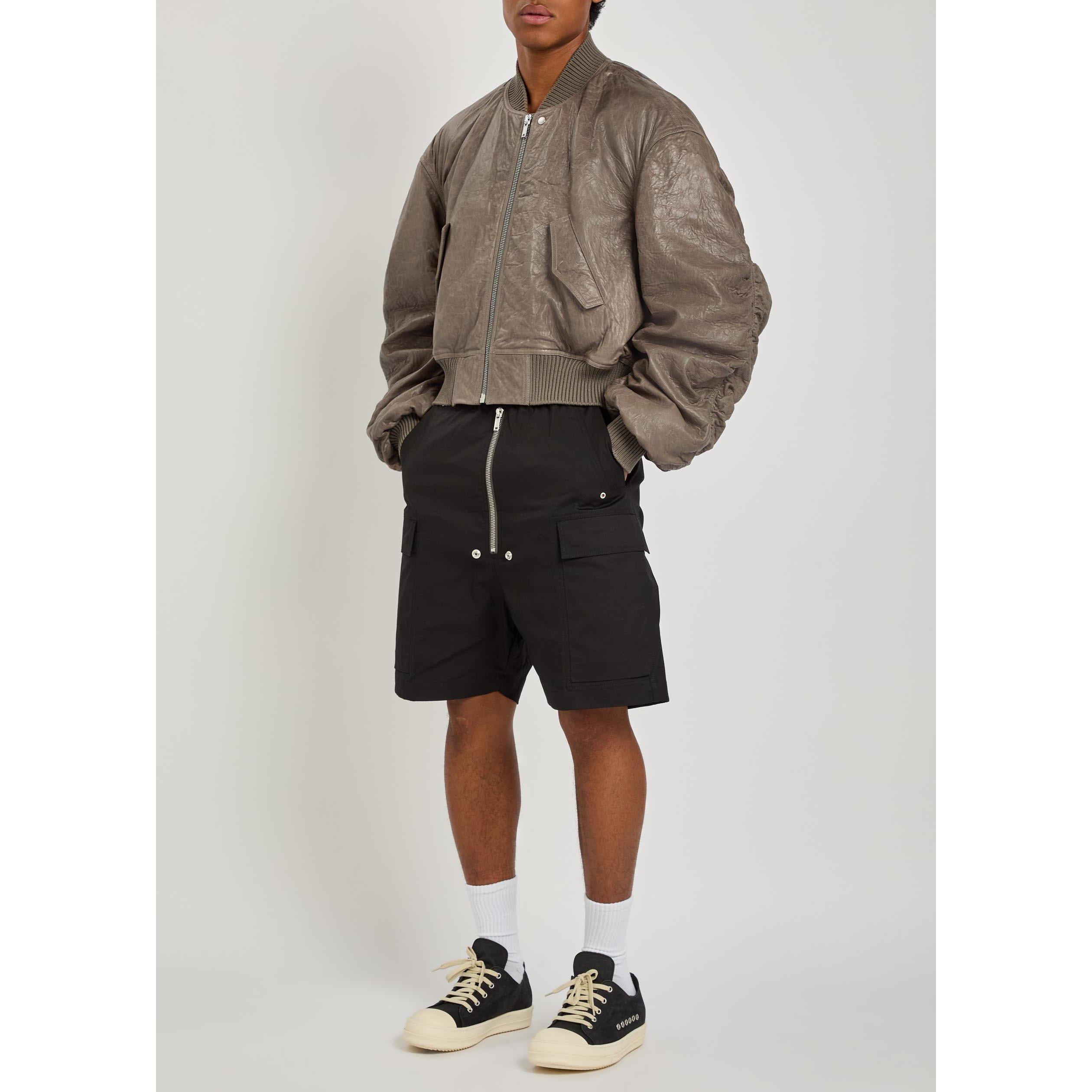 DARK GREY - Rick Owens - Men's Secchia Leather Bomber Jacket - 5