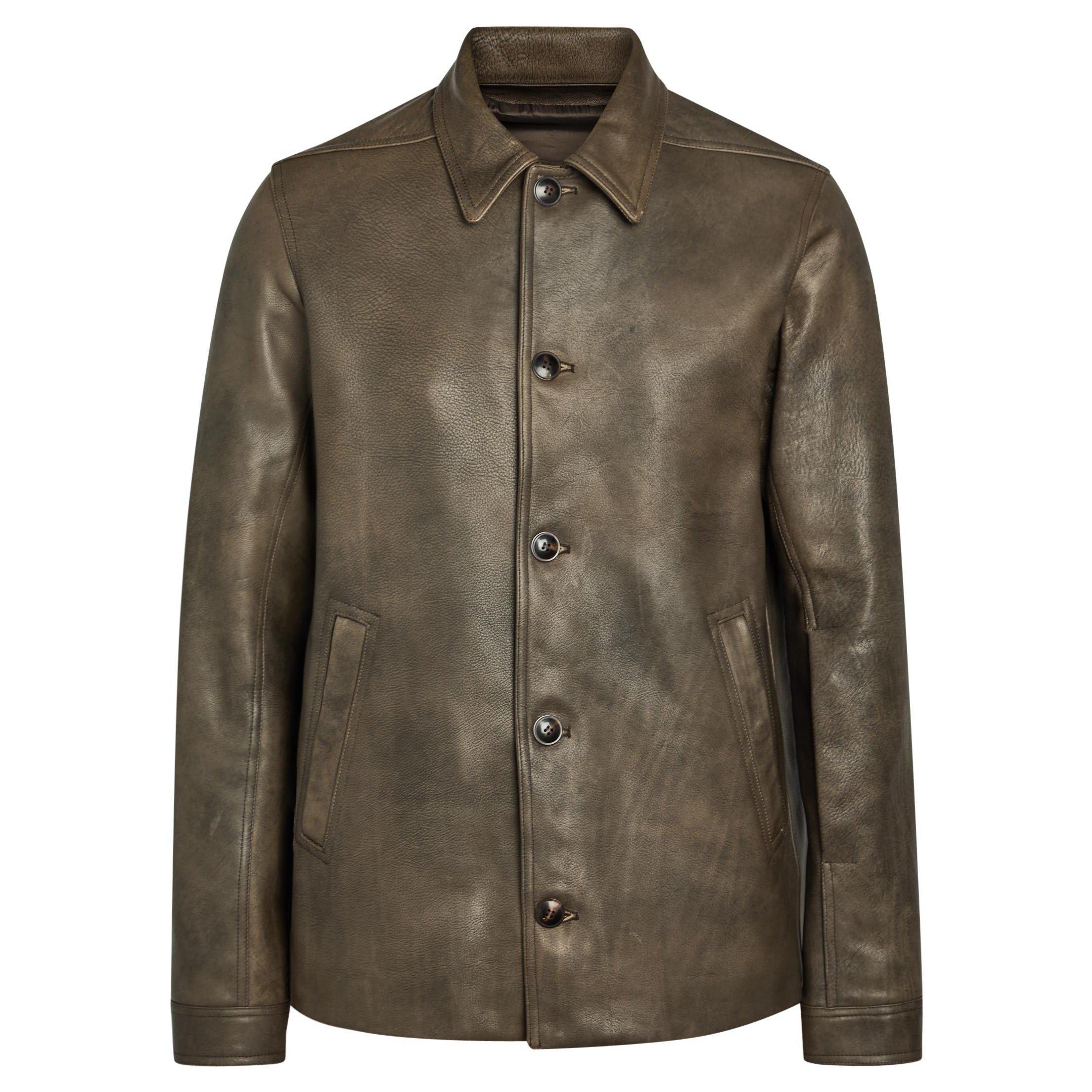 BLACK - Rick Owens - RO IN PELLE BUTTONED BRAD JACK - 1