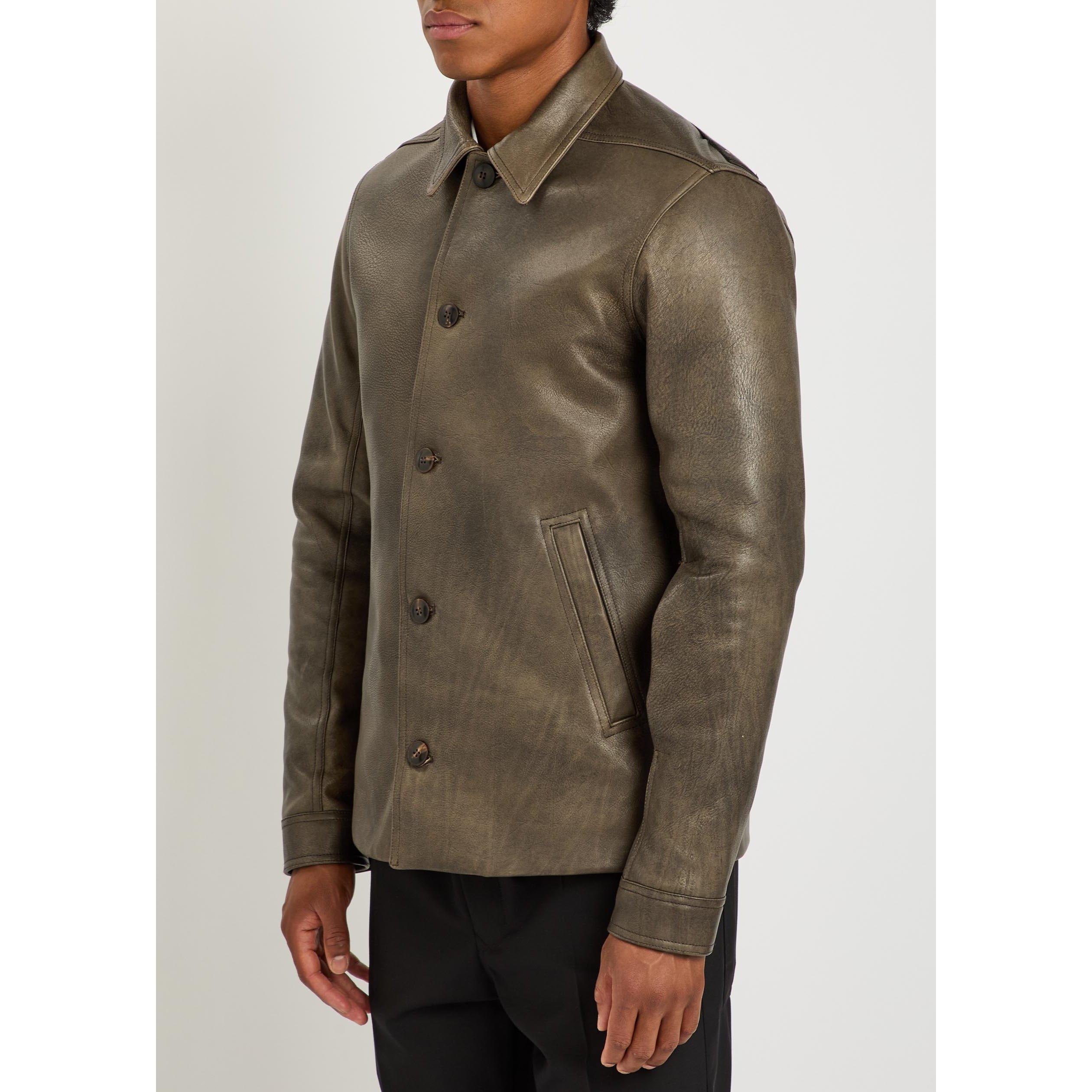 BLACK - Rick Owens - RO IN PELLE BUTTONED BRAD JACK - 2