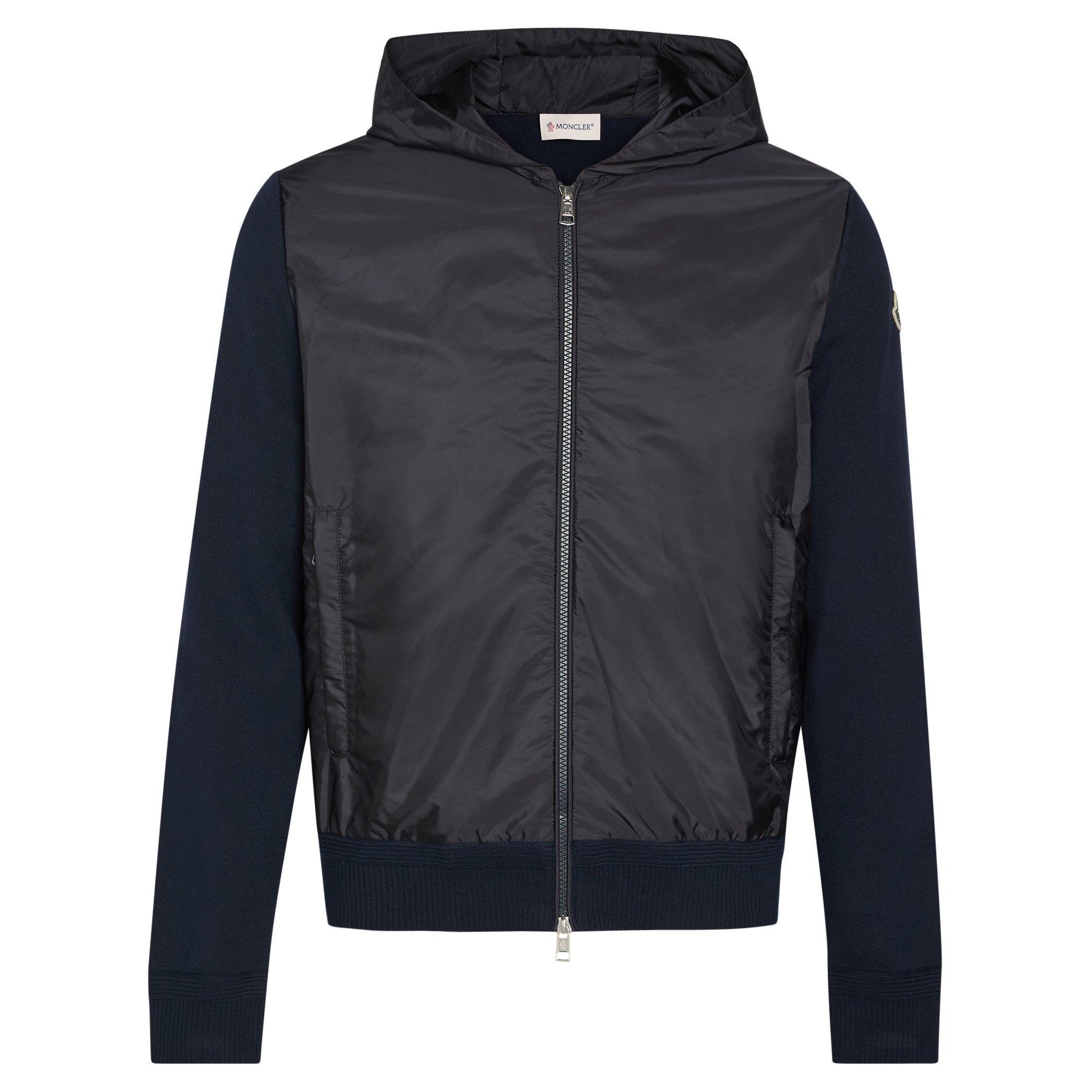 BLUE - Moncler - Men's Hooded Cotton Slim-Fit Hybrid Jacket - 1