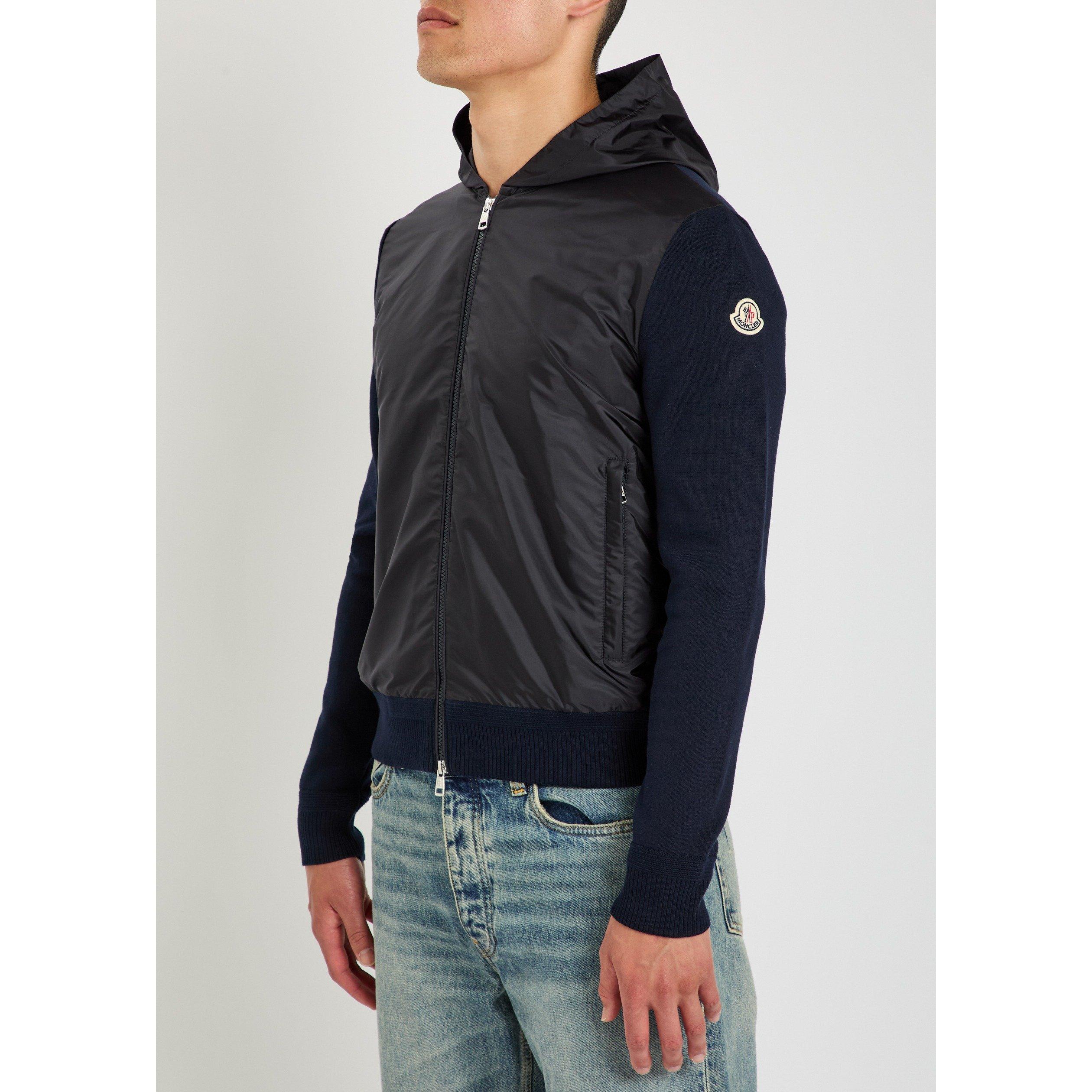 BLUE - Moncler - Men's Hooded Cotton Slim-Fit Hybrid Jacket - 2