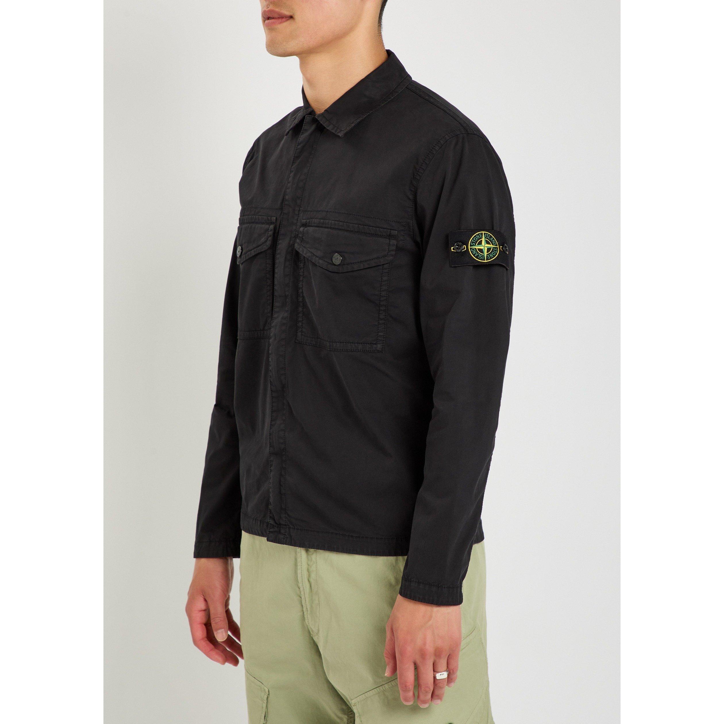 BLACK - Stone Island - Men's SI Badge Cotton Overshirt - 2