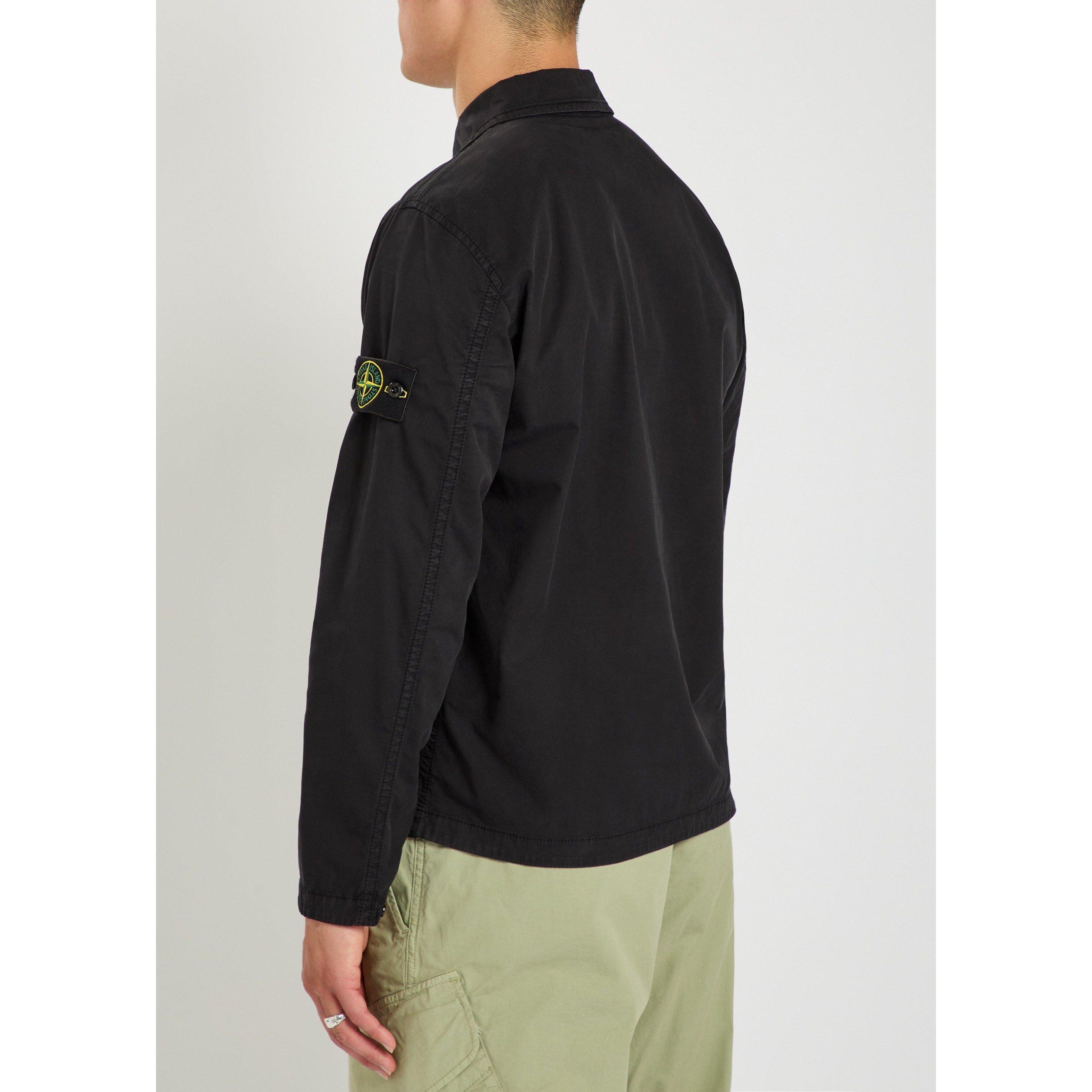 BLACK - Stone Island - Men's SI Badge Cotton Overshirt - 3