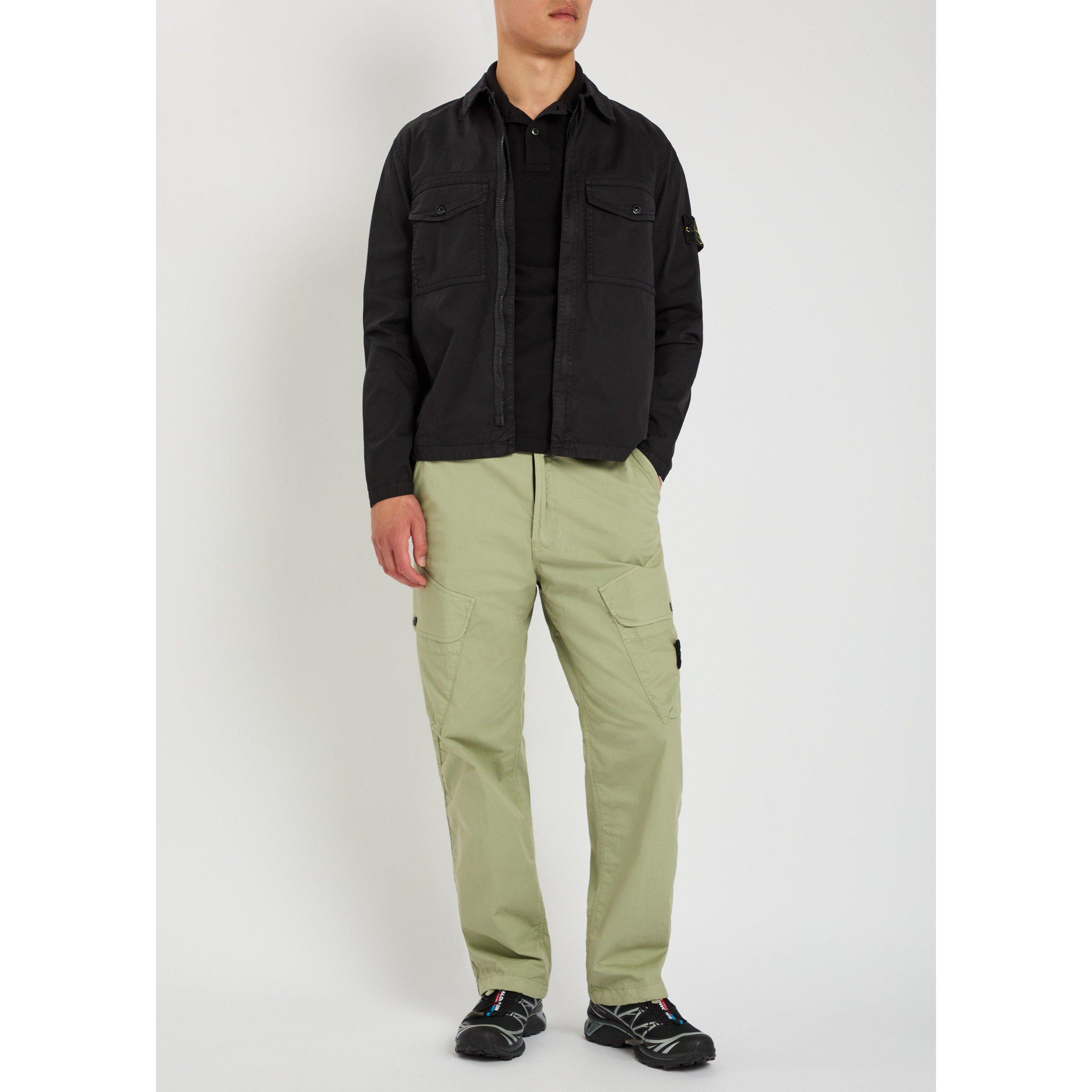 BLACK - Stone Island - Men's SI Badge Cotton Overshirt - 5