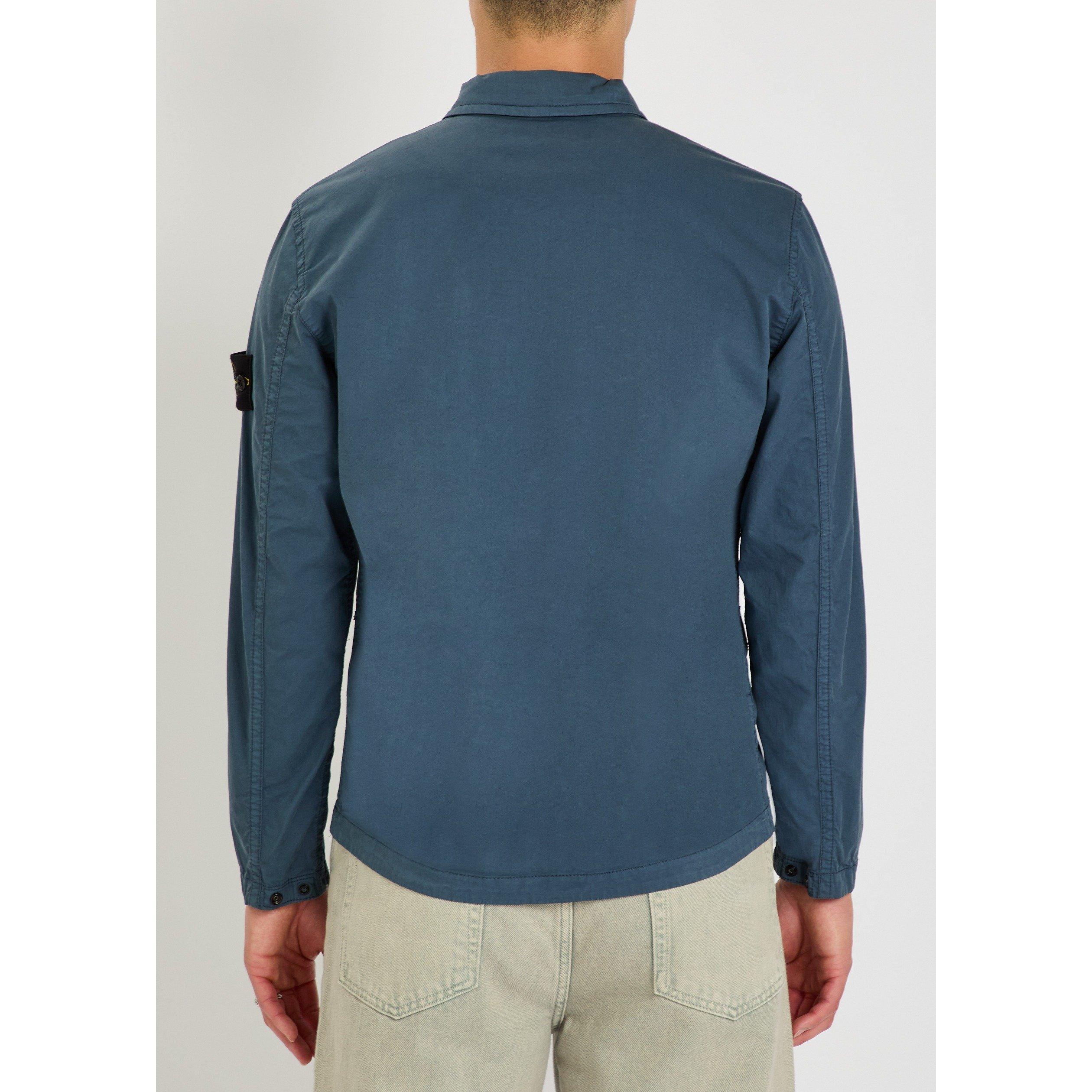 BLUE DARK - Stone Island - Men's SI Badge Cotton Overshirt - 3
