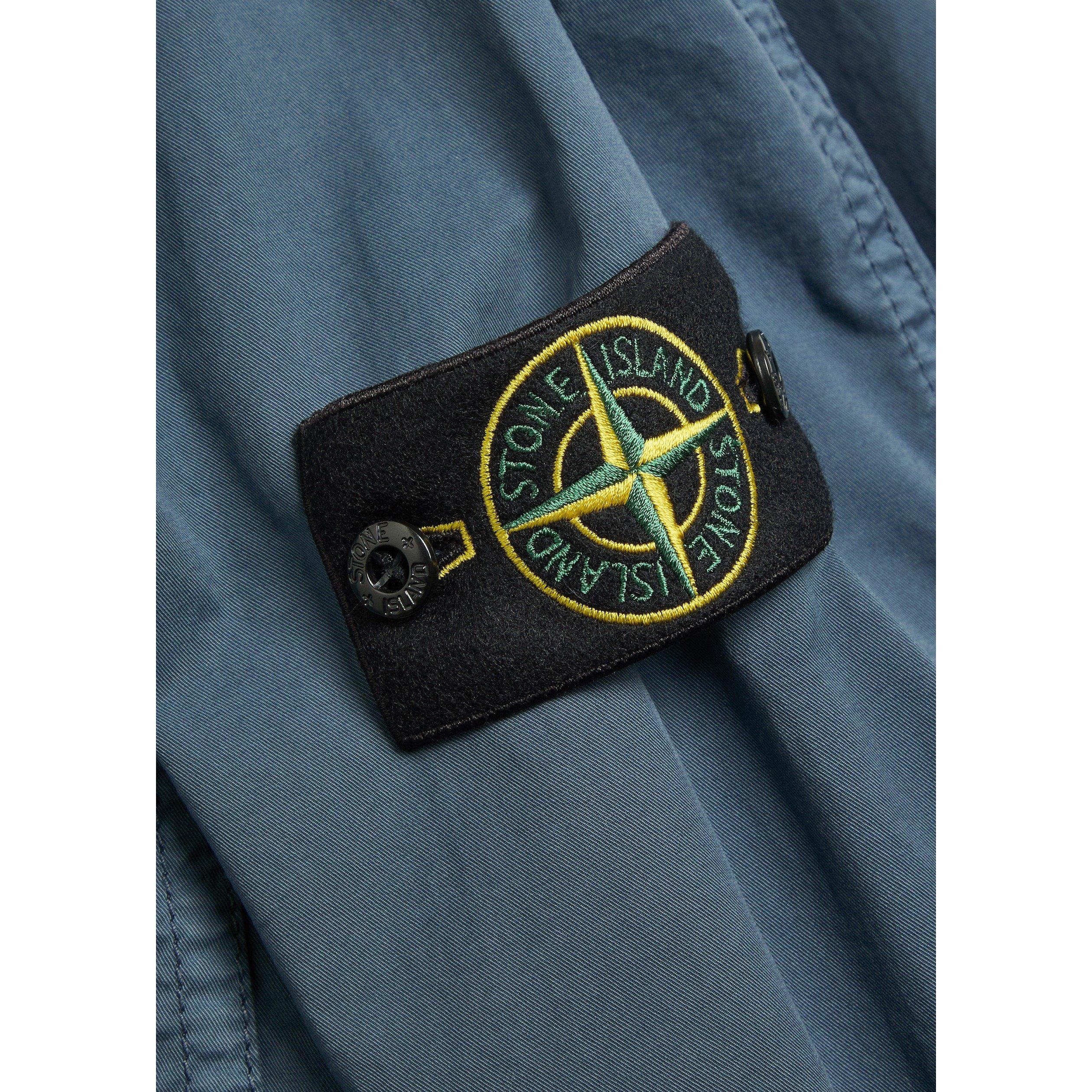 BLUE DARK - Stone Island - Men's SI Badge Cotton Overshirt - 4