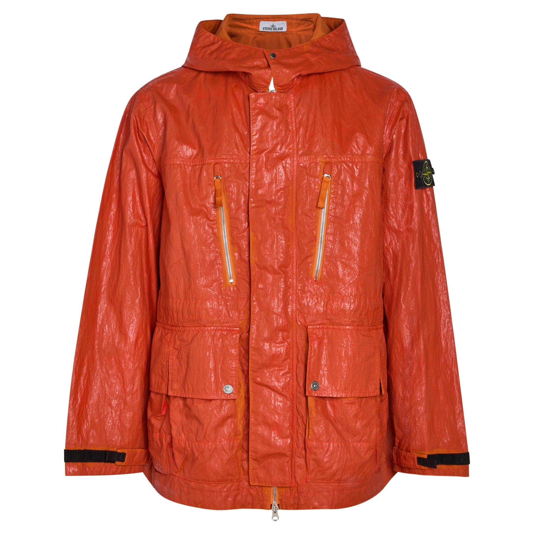 ORANGE - Stone Island - SI SLICK NYLON HOOD JACKET - 1
