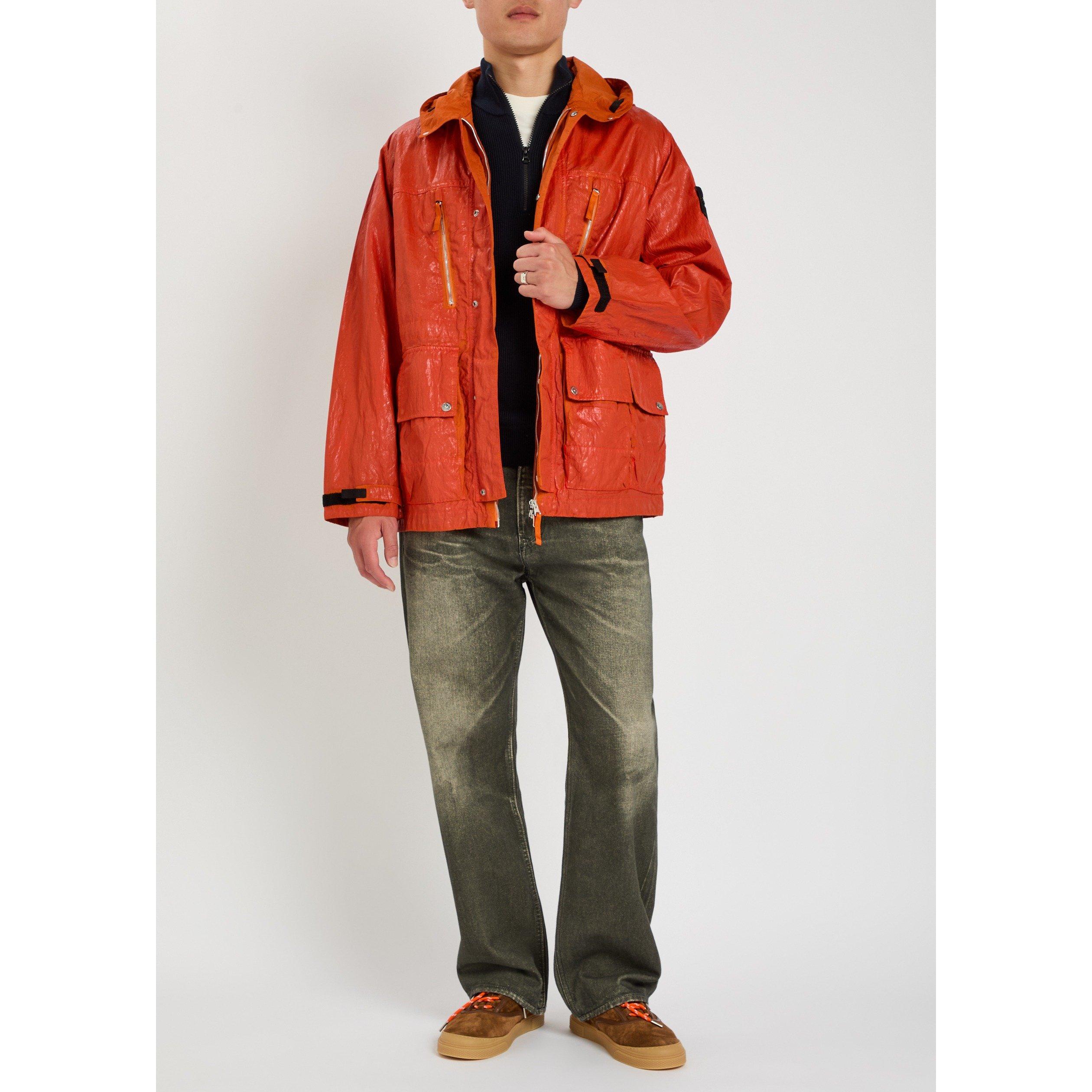 ORANGE - Stone Island - SI SLICK NYLON HOOD JACKET - 5