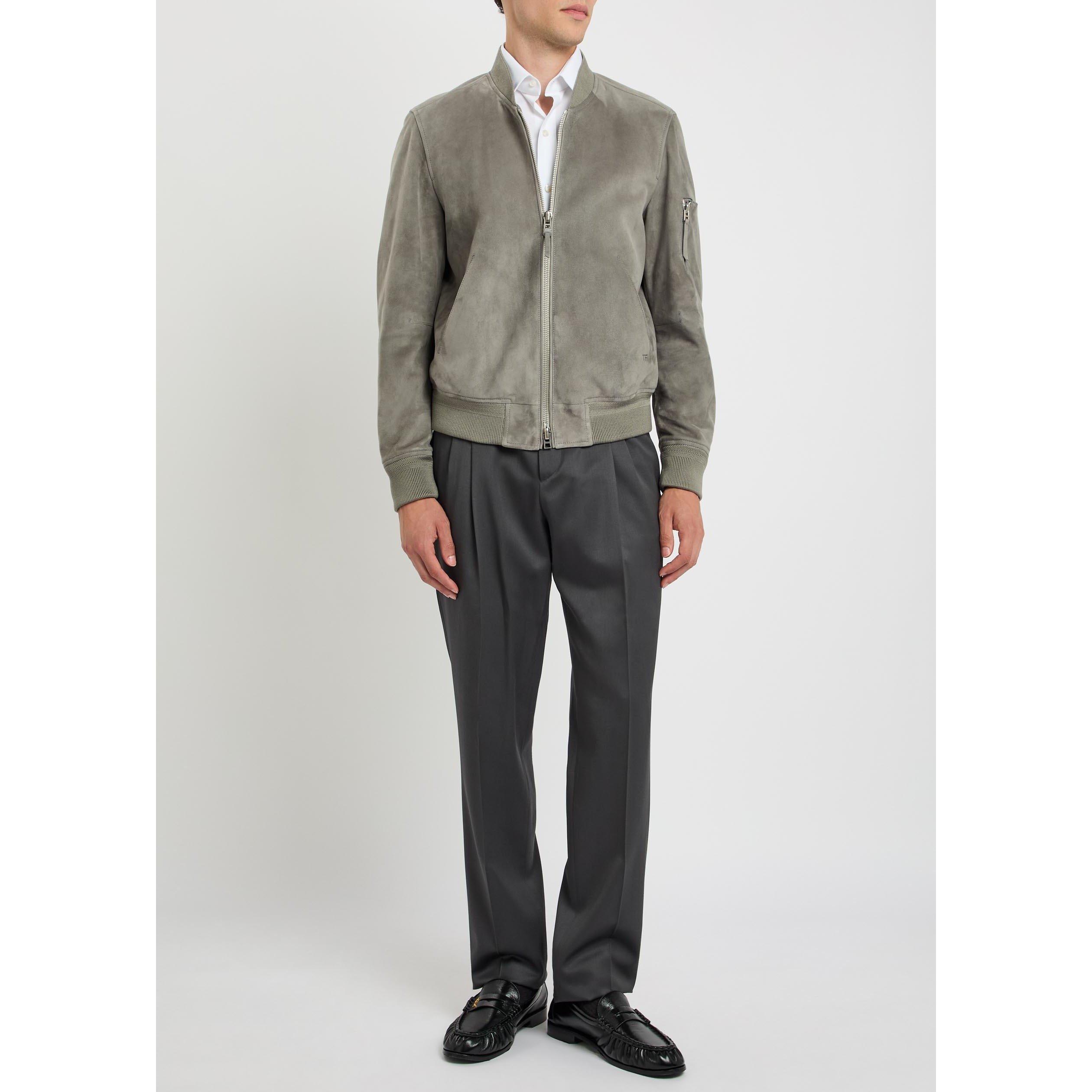 GREY AND OTHER - Tom Ford - TF soft suede bomber - 5