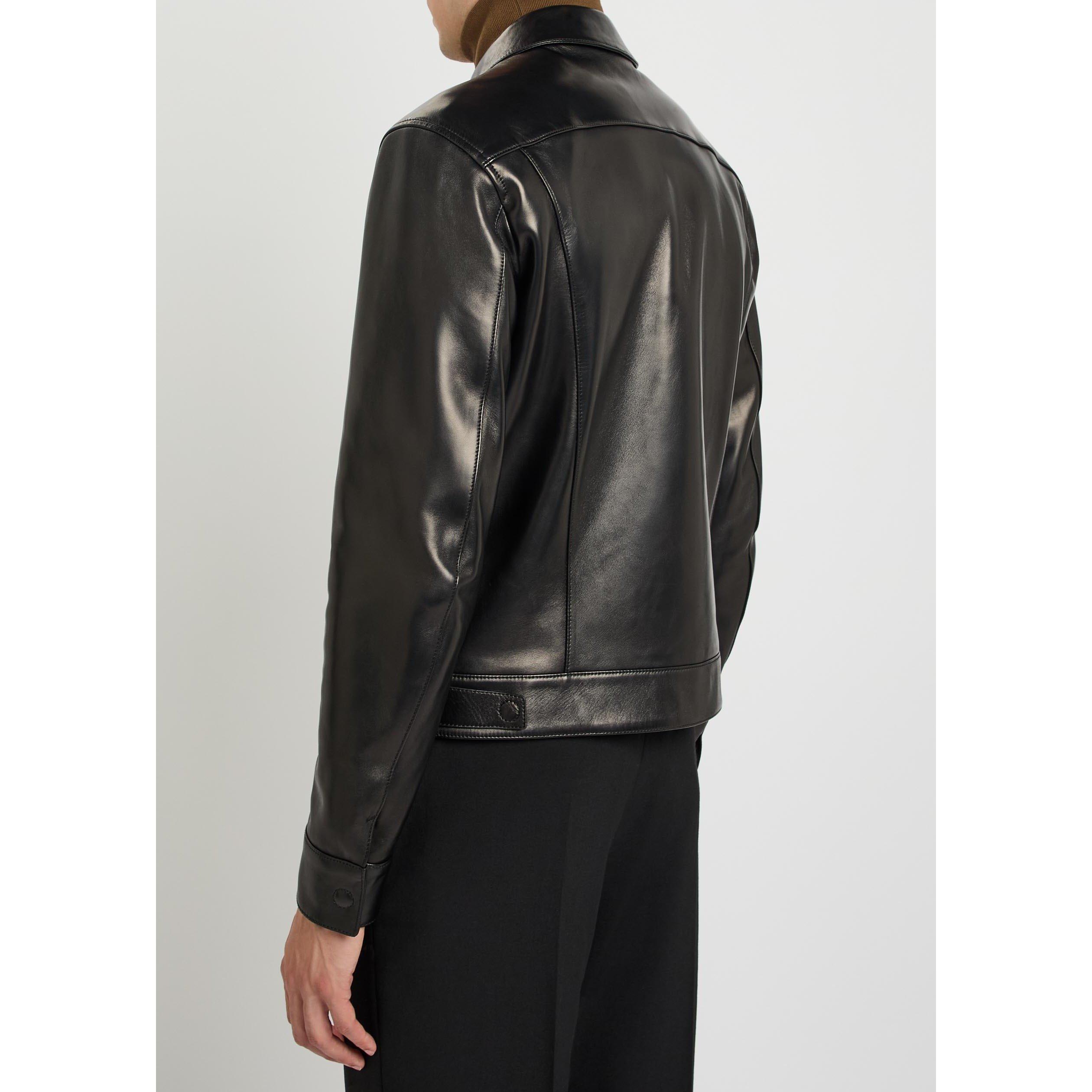 BLACK - Tom Ford - TF nappa grain leather collar - 3