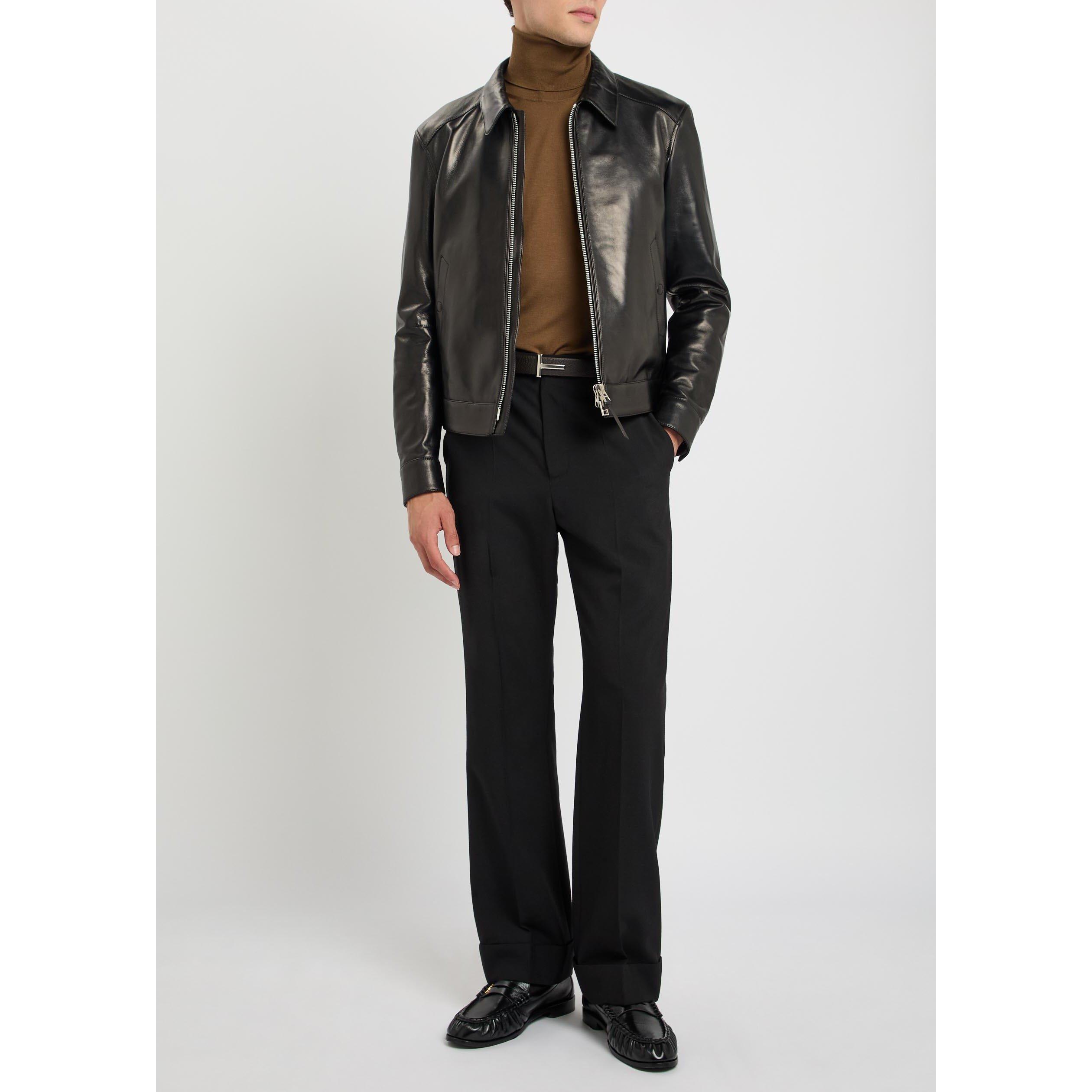 BLACK - Tom Ford - TF nappa grain leather collar - 5