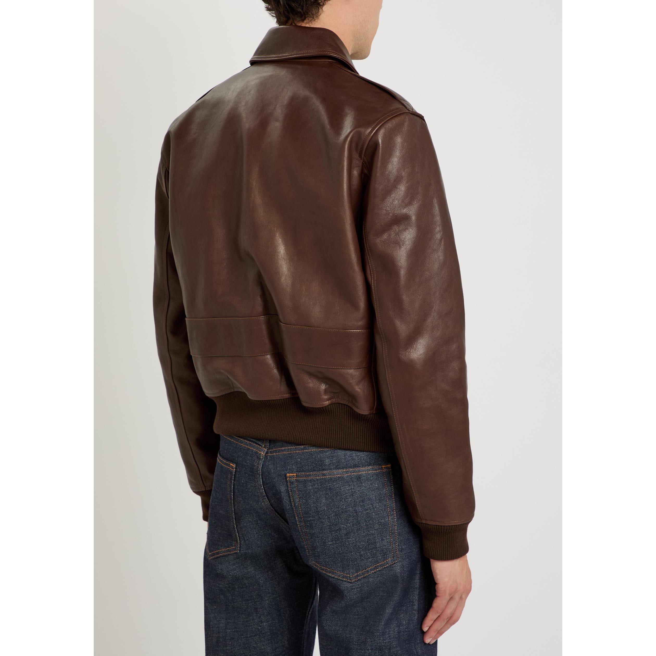 BROWN - APC - Men's Oversized-Fit Leather Jacket - 3