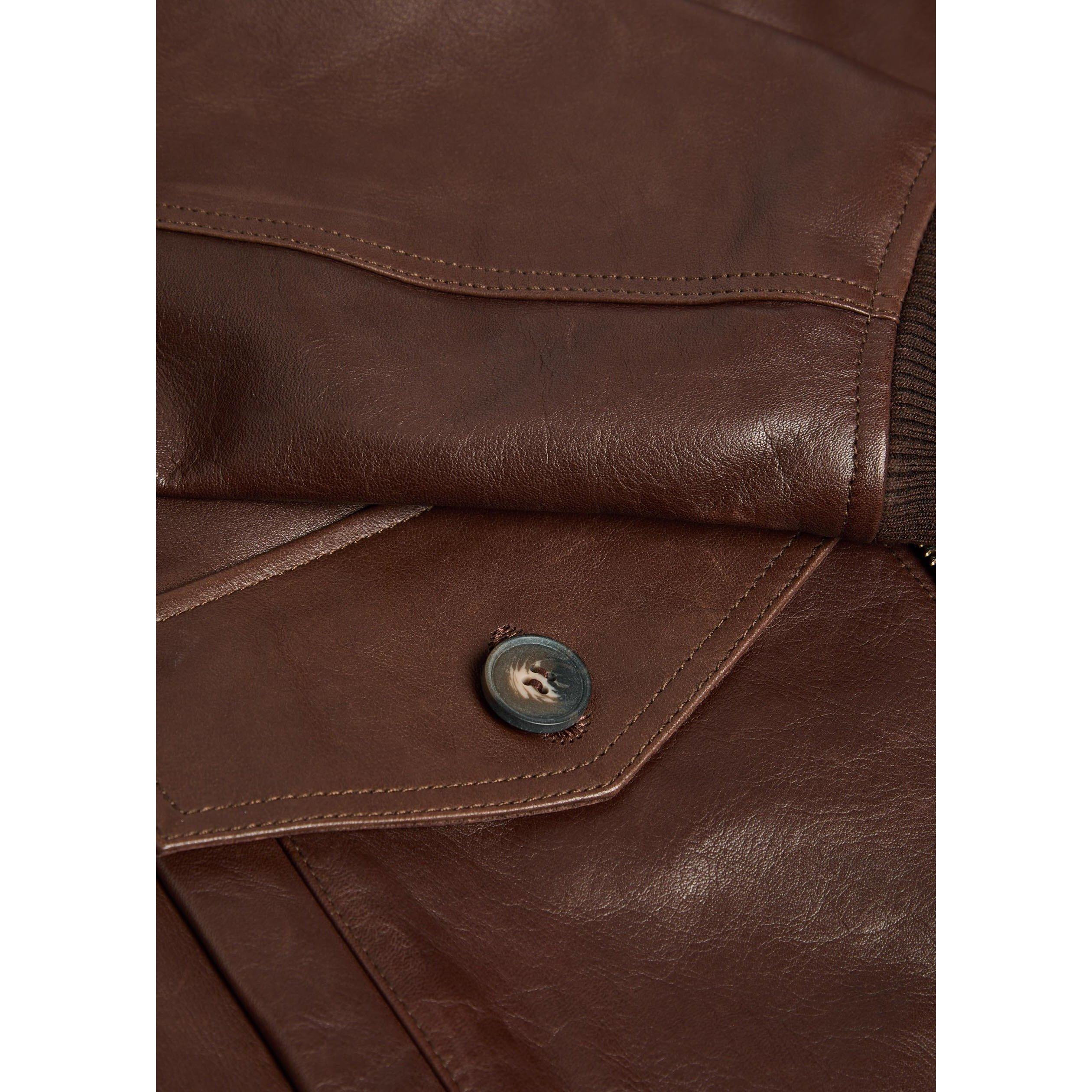 BROWN - APC - Men's Oversized-Fit Leather Jacket - 4