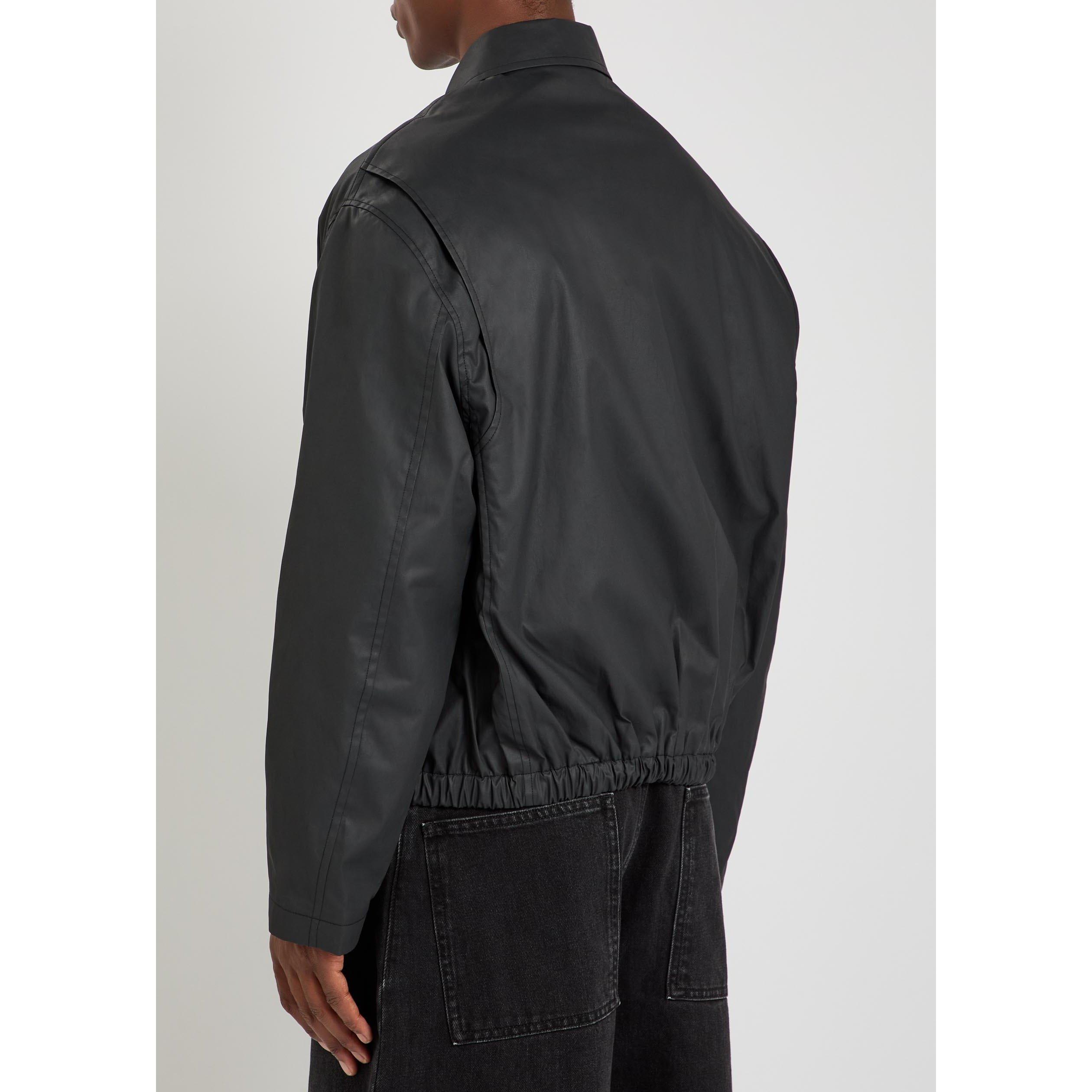 BLACK - Studio Nicholson - Men's Waxed Cotton Oversized-Fit Jacket - 3