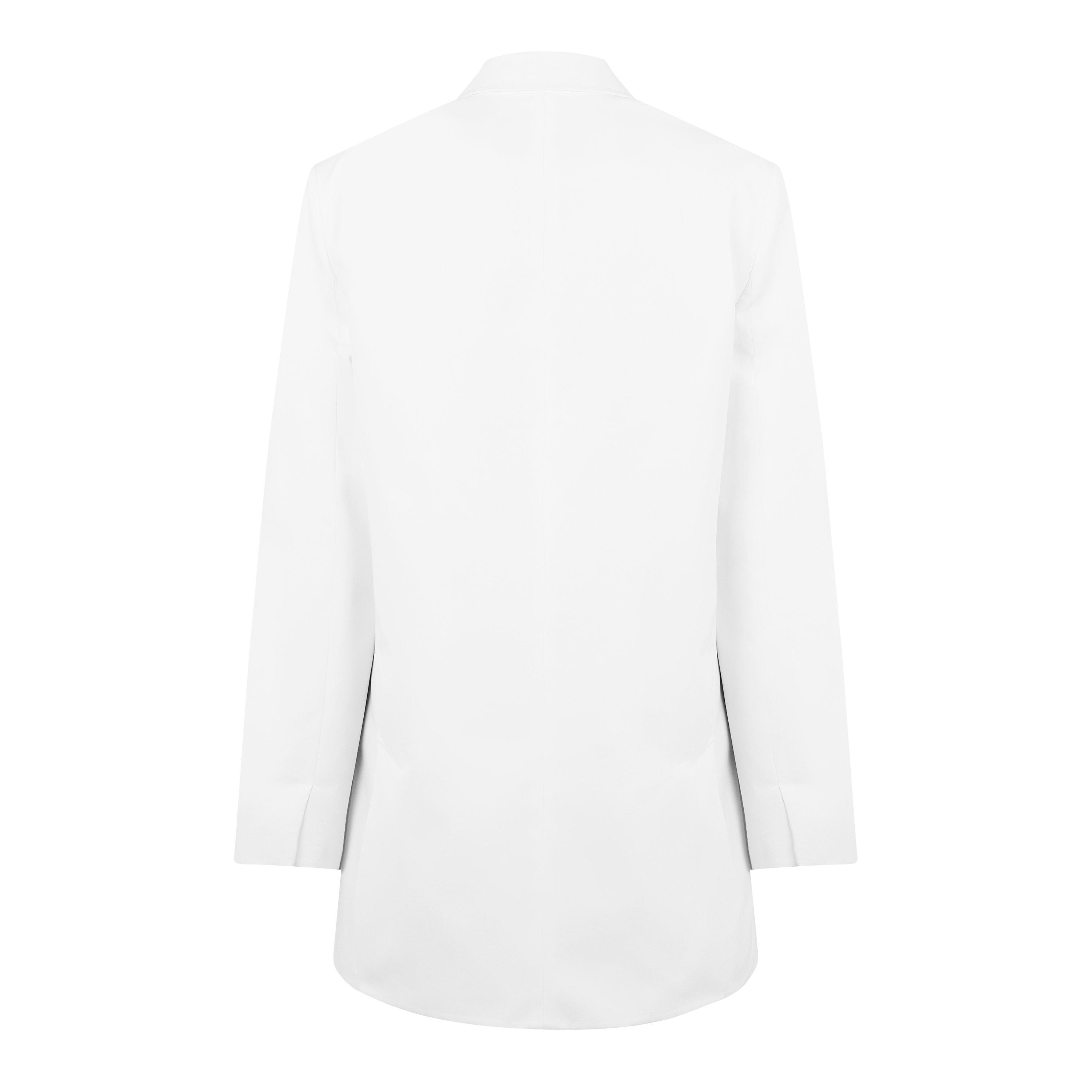 Bianco Ottico - Valentino - Women's Double Breasted Cotton Long Sleeve Blazer - 6