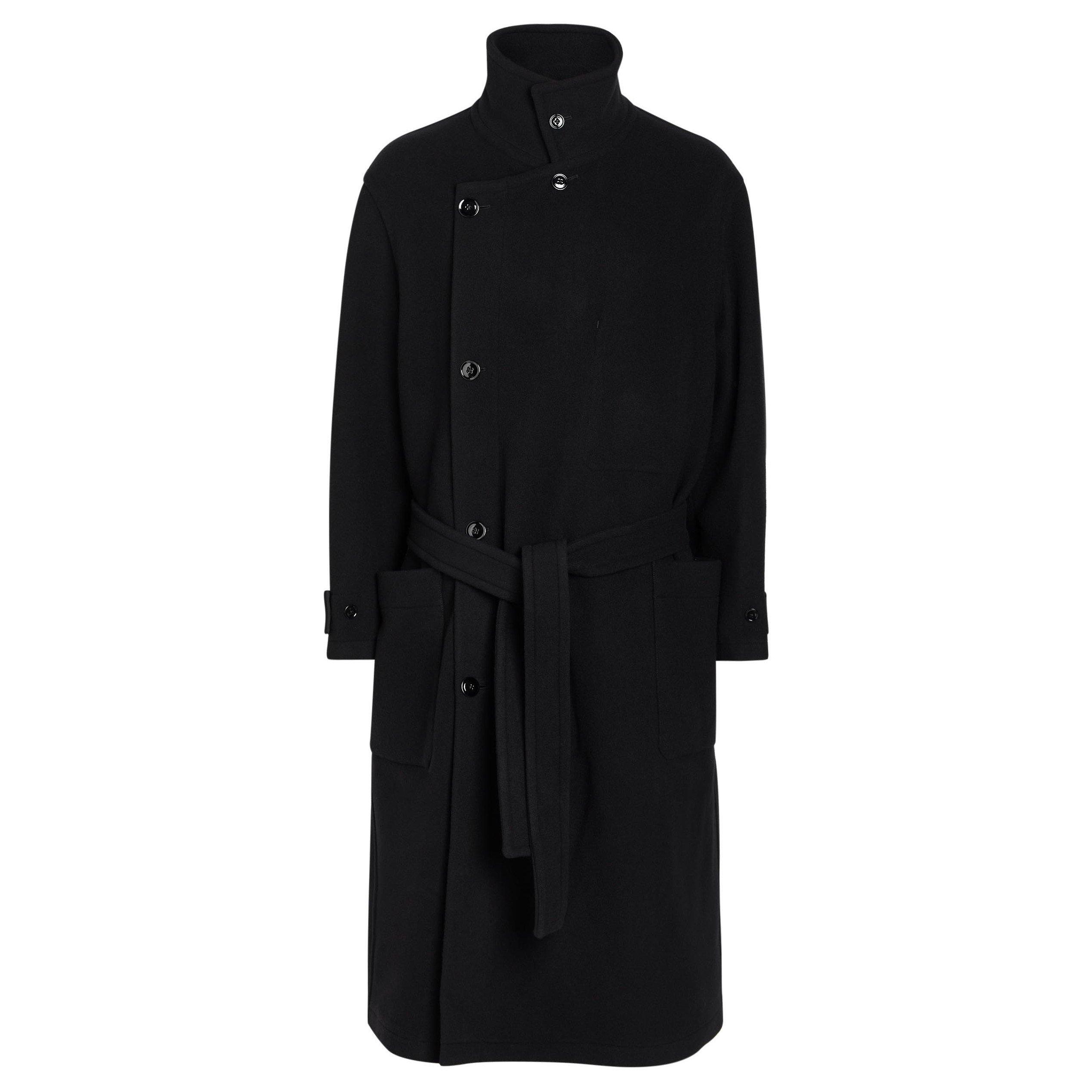 BLACK - Lemaire - Men's Wool Wrap Coat - 1
