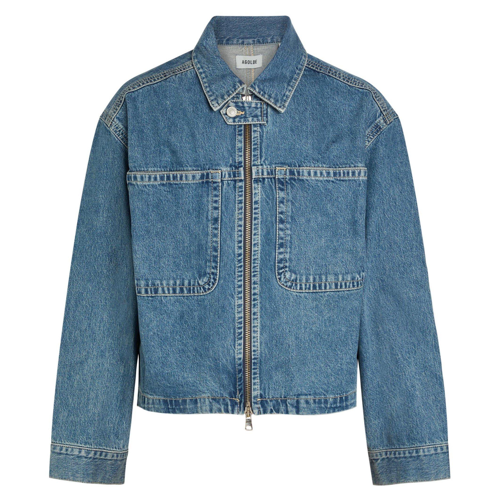 MID BLU - Agolde - Men's Cotton Oversized-Fit Denim Jacket - 1