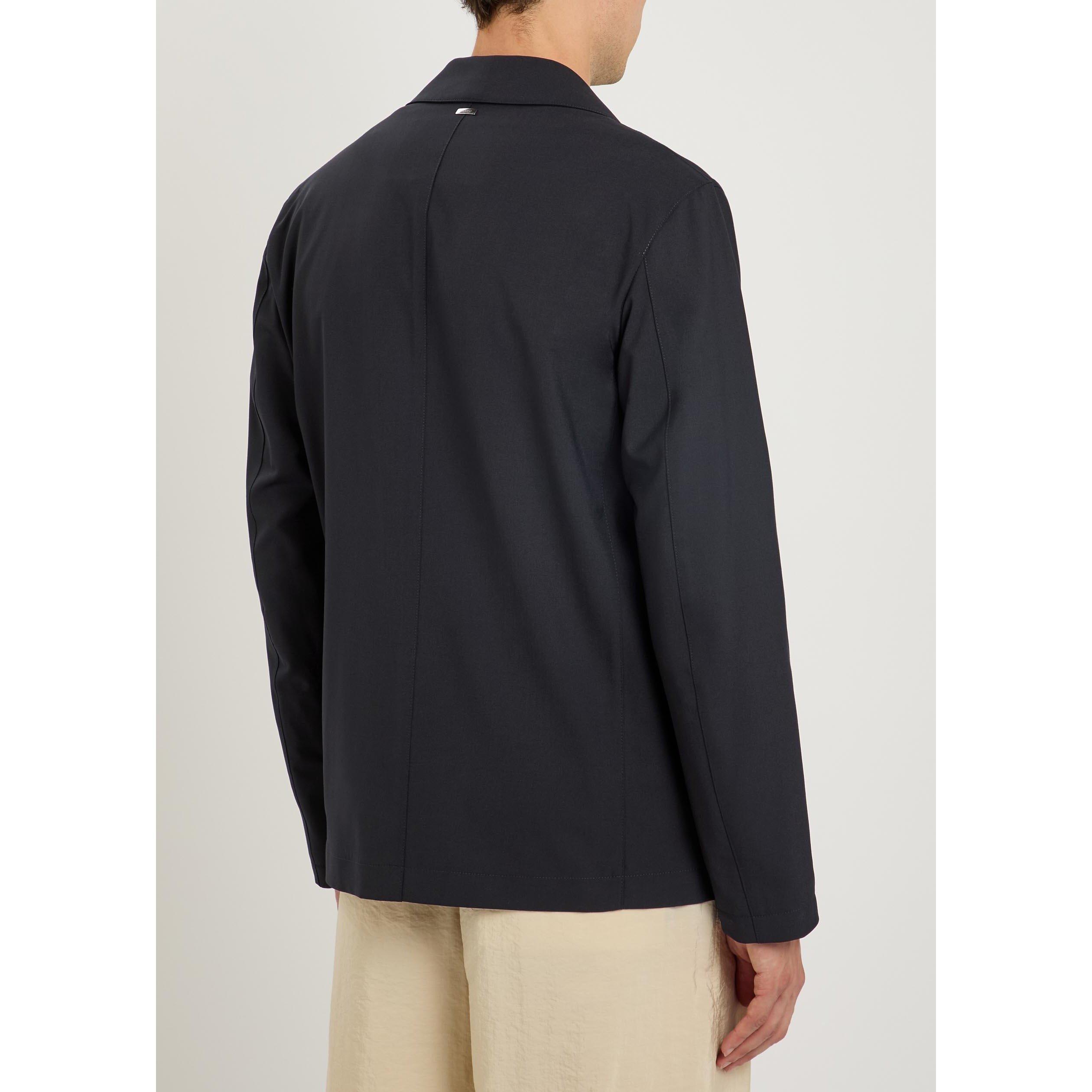 NAVY - Herno - Men's Long-Sleeve Stretch Wool Overshirt - 3