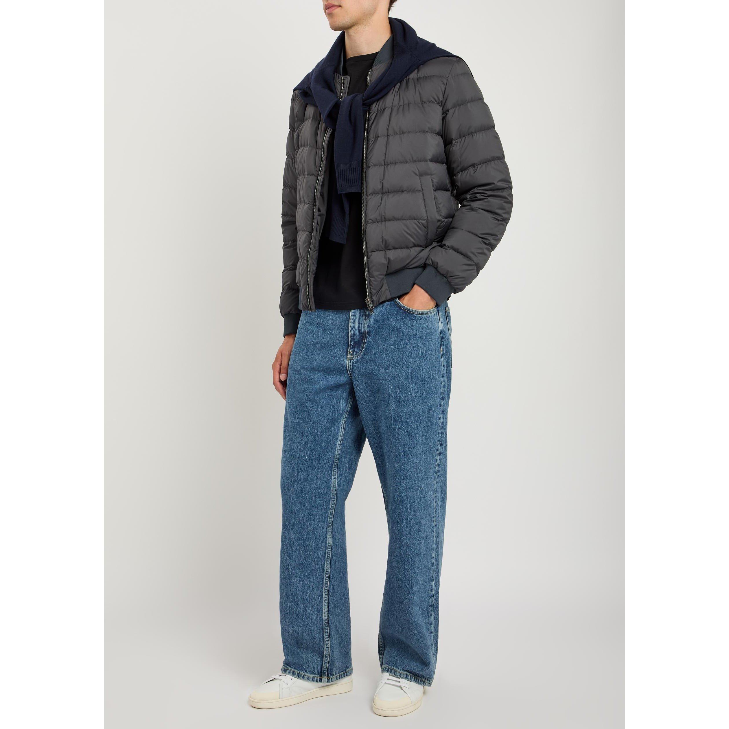 GREY - Herno - Men's Two-Way Zip Down Jacket - 5