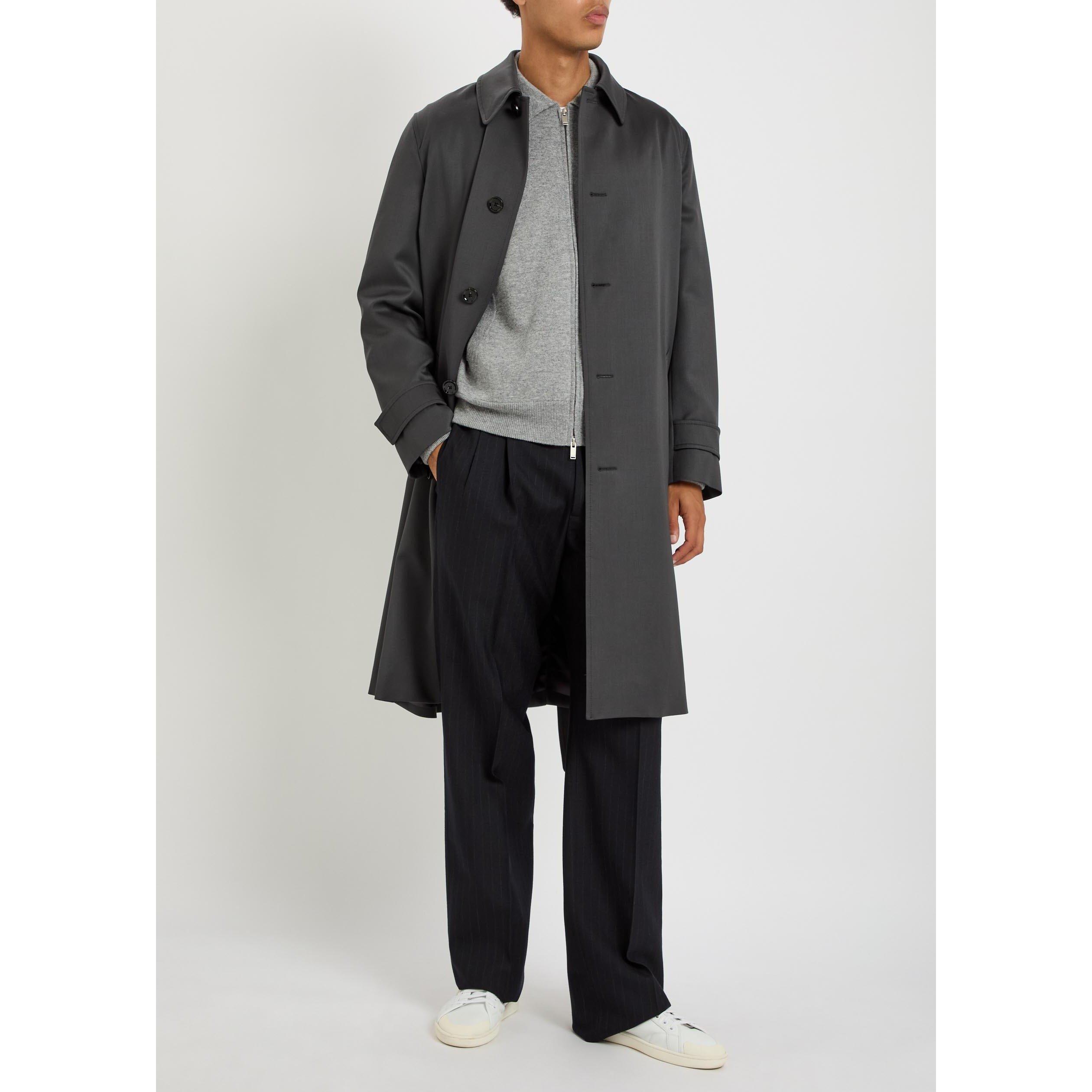DARK GREY - Lardini - Men's Wool Trench Coat - 5