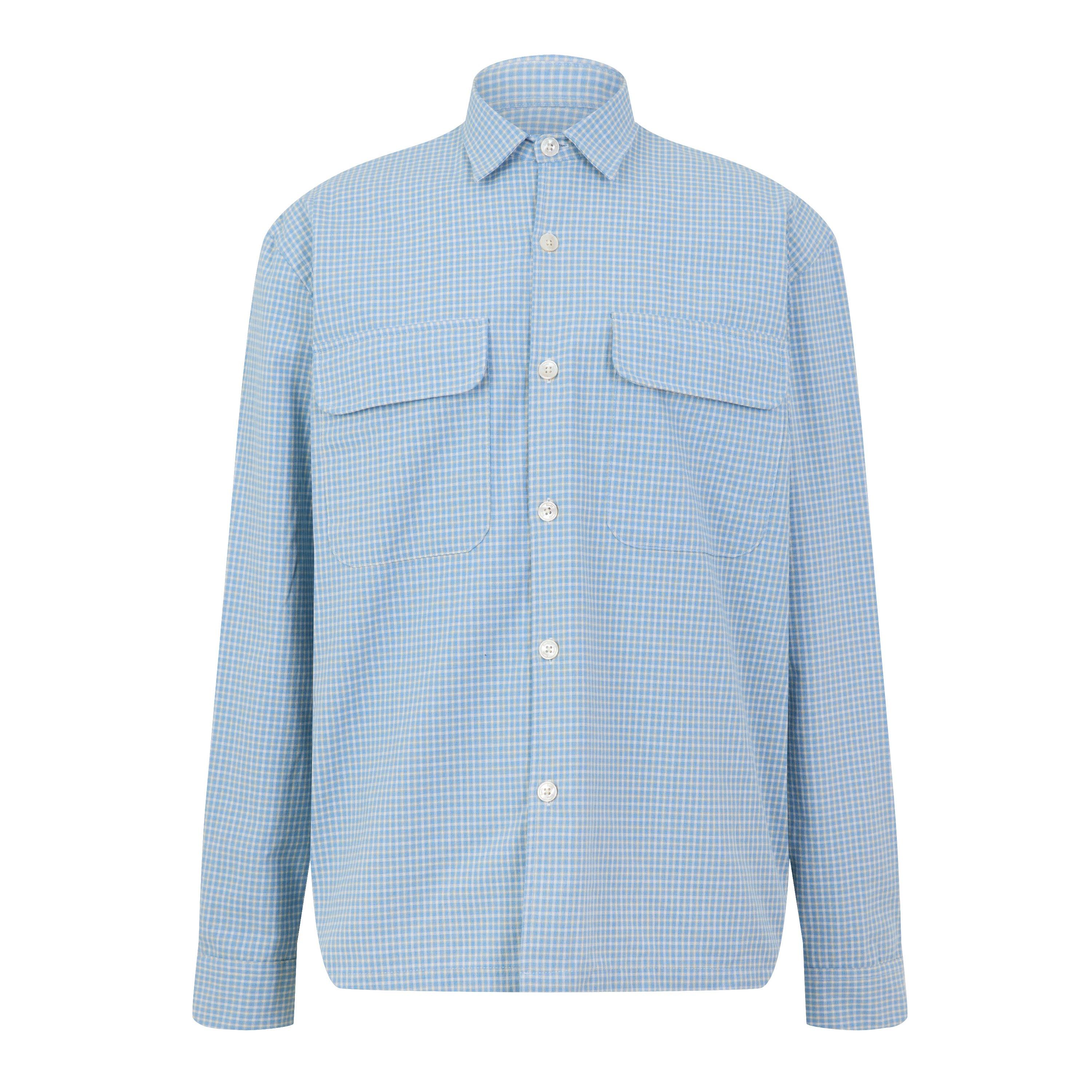 LIGHT BLUE - Foret - Men's Foret Cotton Long-Sleeve Relaxed-Fit Overshirt - 1