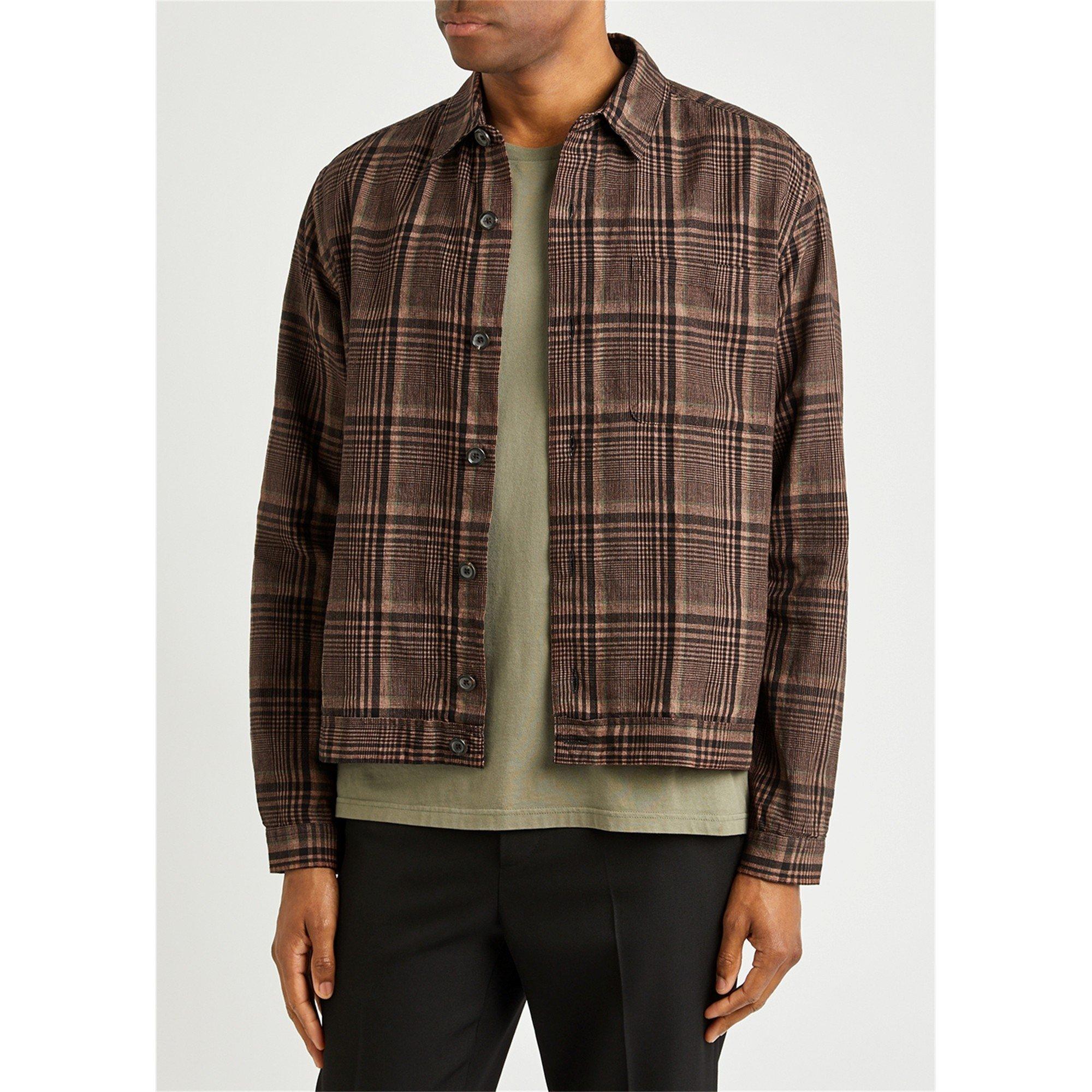 BROWN AND OTHER - Oliver Spencer - Men's Brook Checked Linen Overshirt - 2
